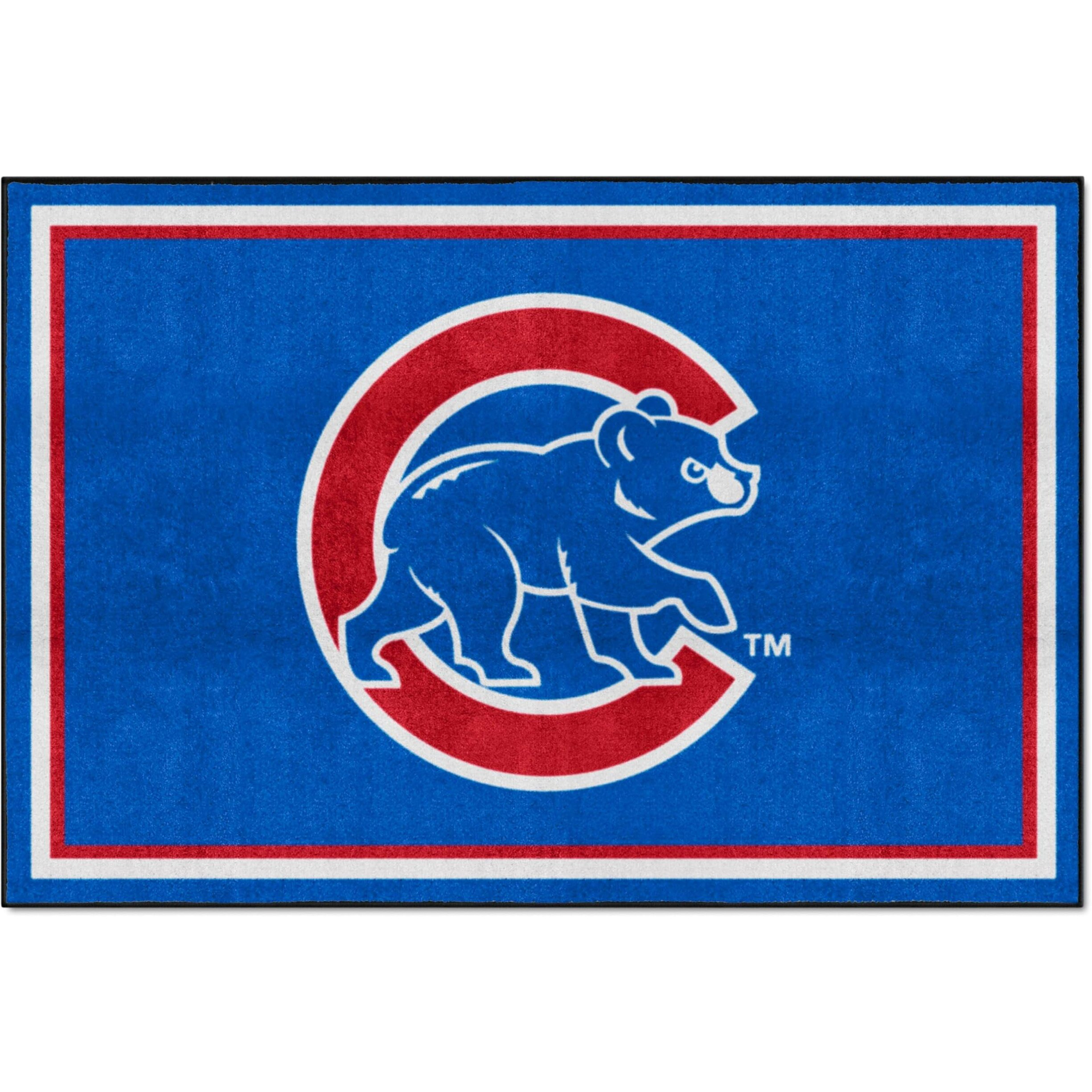 FANMATS 29139 Chicago Cubs 5ft. x 8 ft. Plush Area Rug