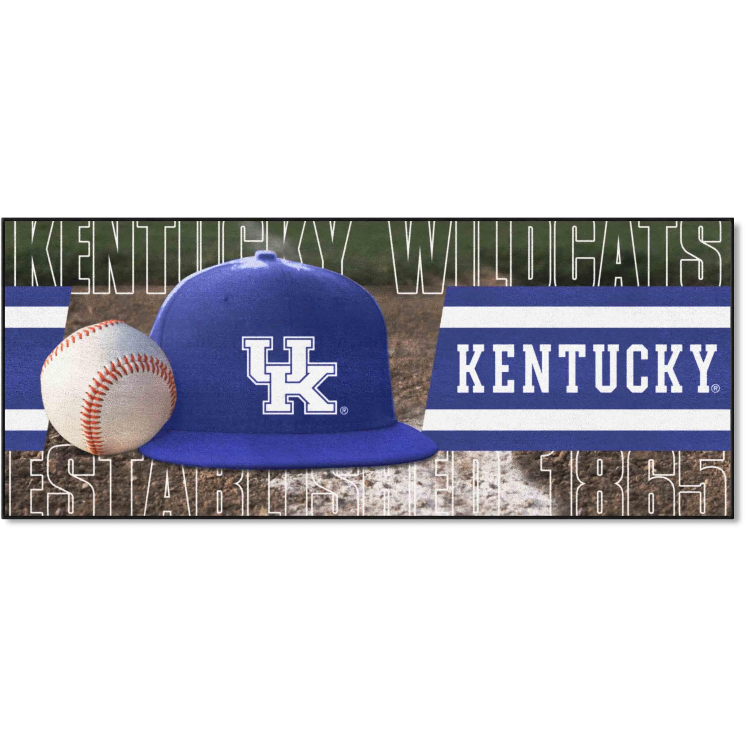FANMATS 31883 NCAA -Kentucky Wildcats Baseball Runner Rug - 30in. x 72in. | Sports Fan Area Rug Mat and Tailgating Mat