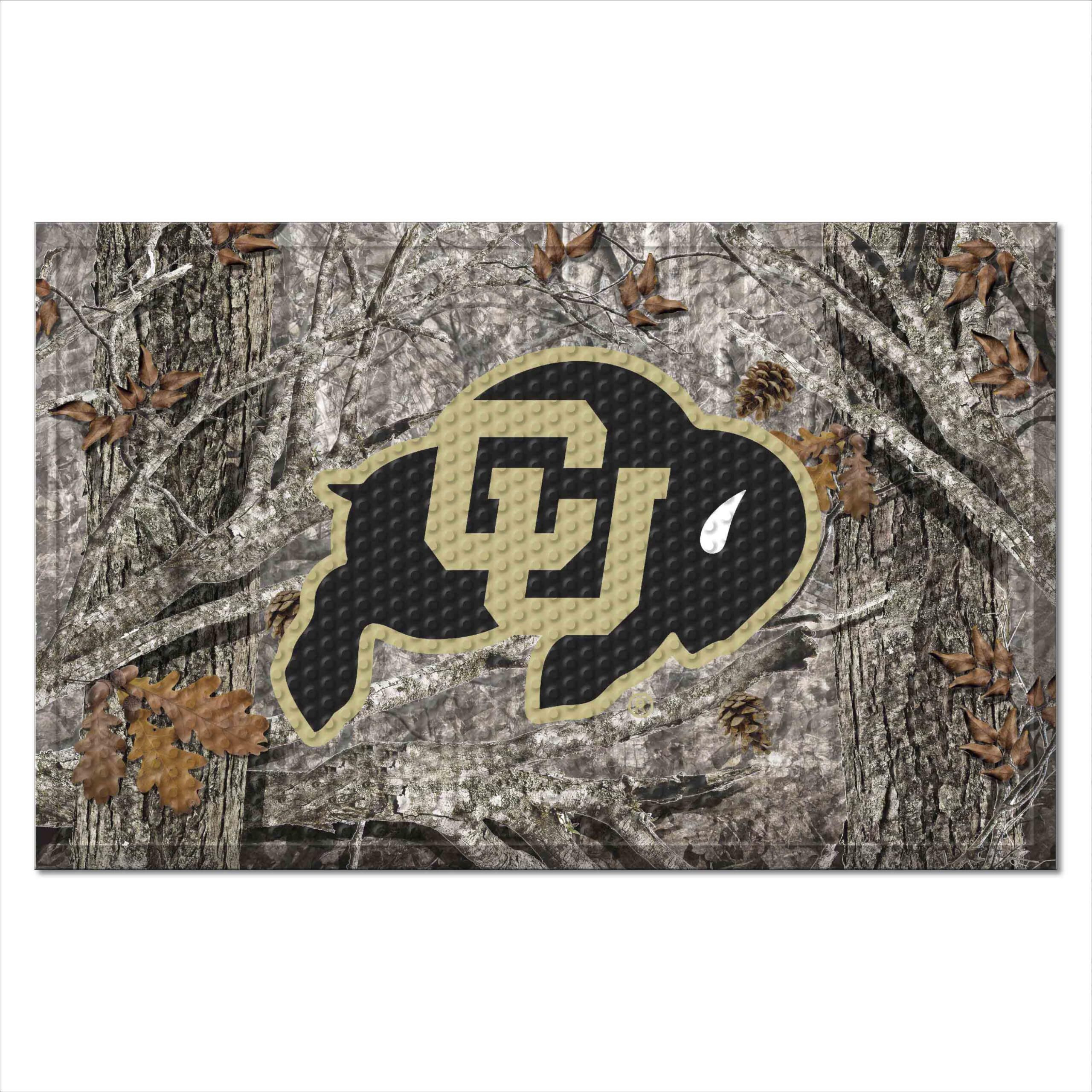 FANMATS 32888 University of Colorado Rubber Scraper Door Mat