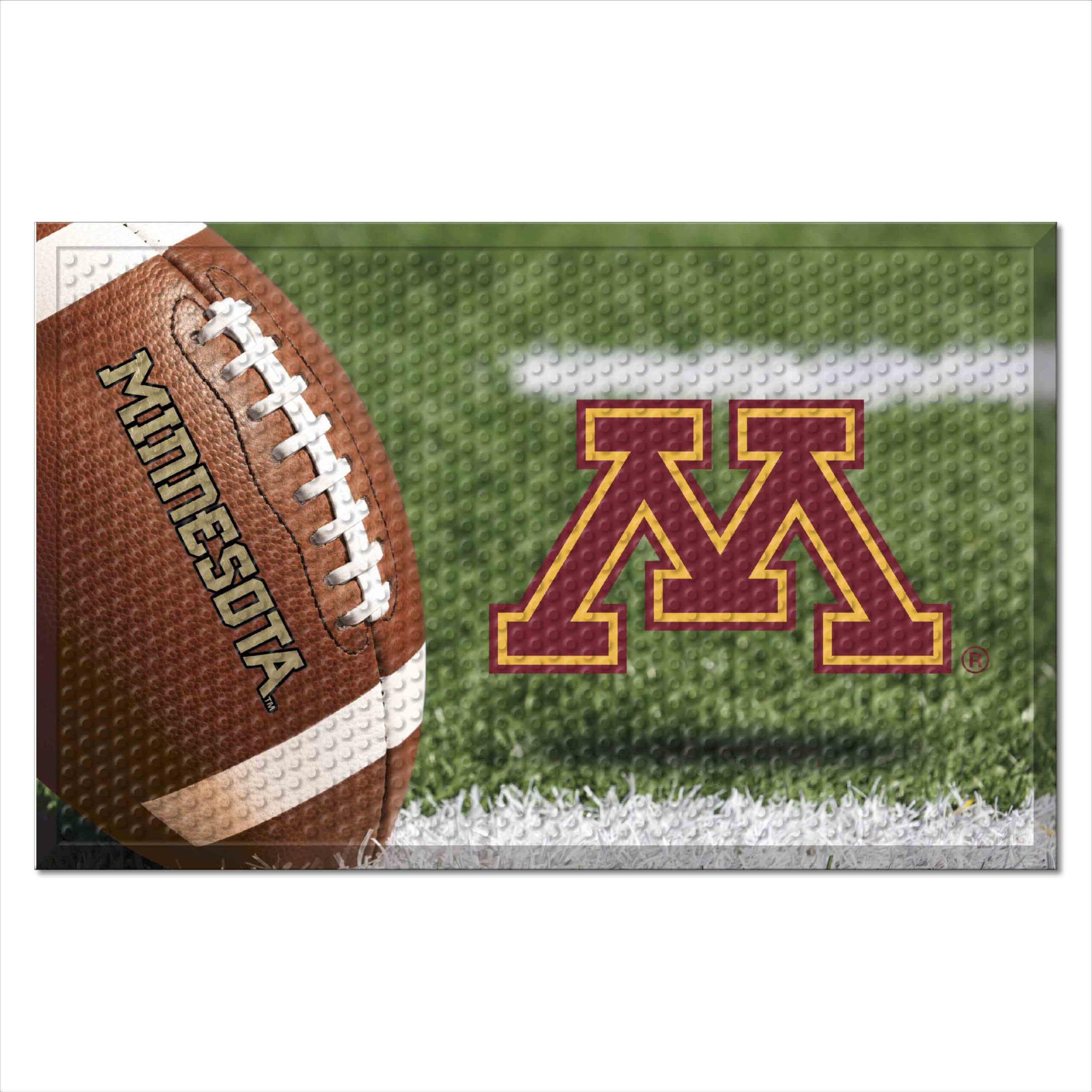 FANMATS 32878 University of Minnesota Rubber Scraper Door Mat