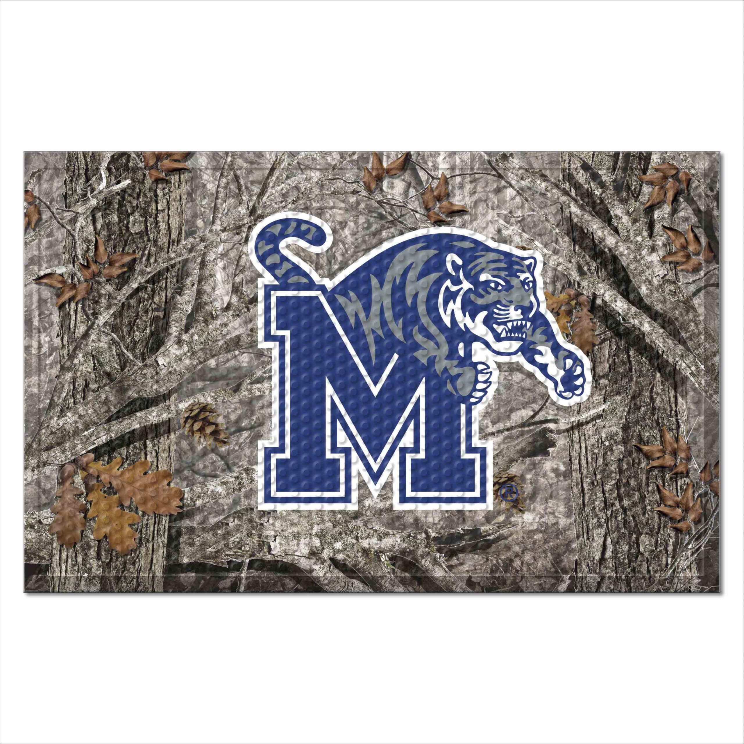 FANMATS 32910 University of Memphis Rubber Scraper Door Mat