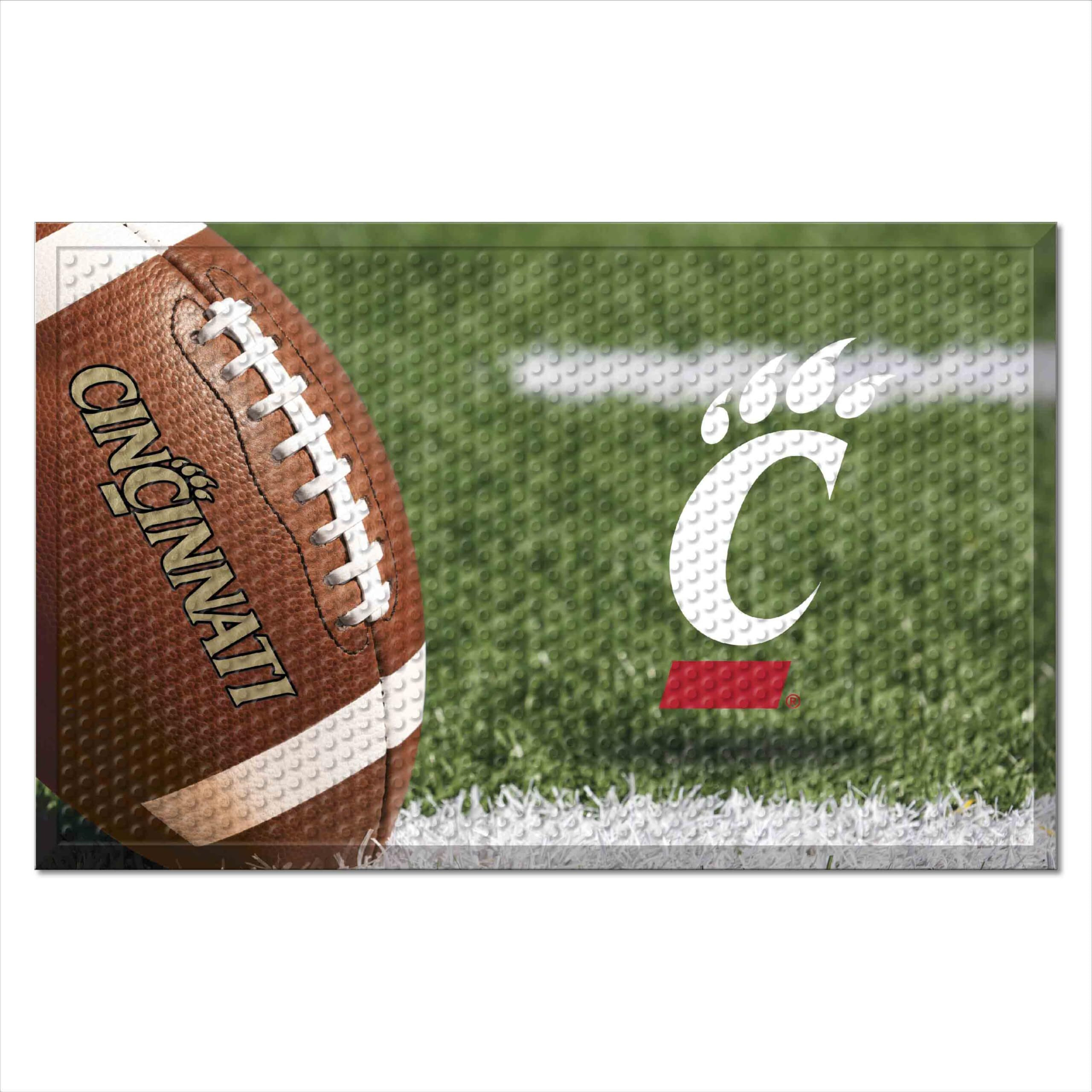 FANMATS 32874 University of Cincinnati Rubber Scraper Door Mat