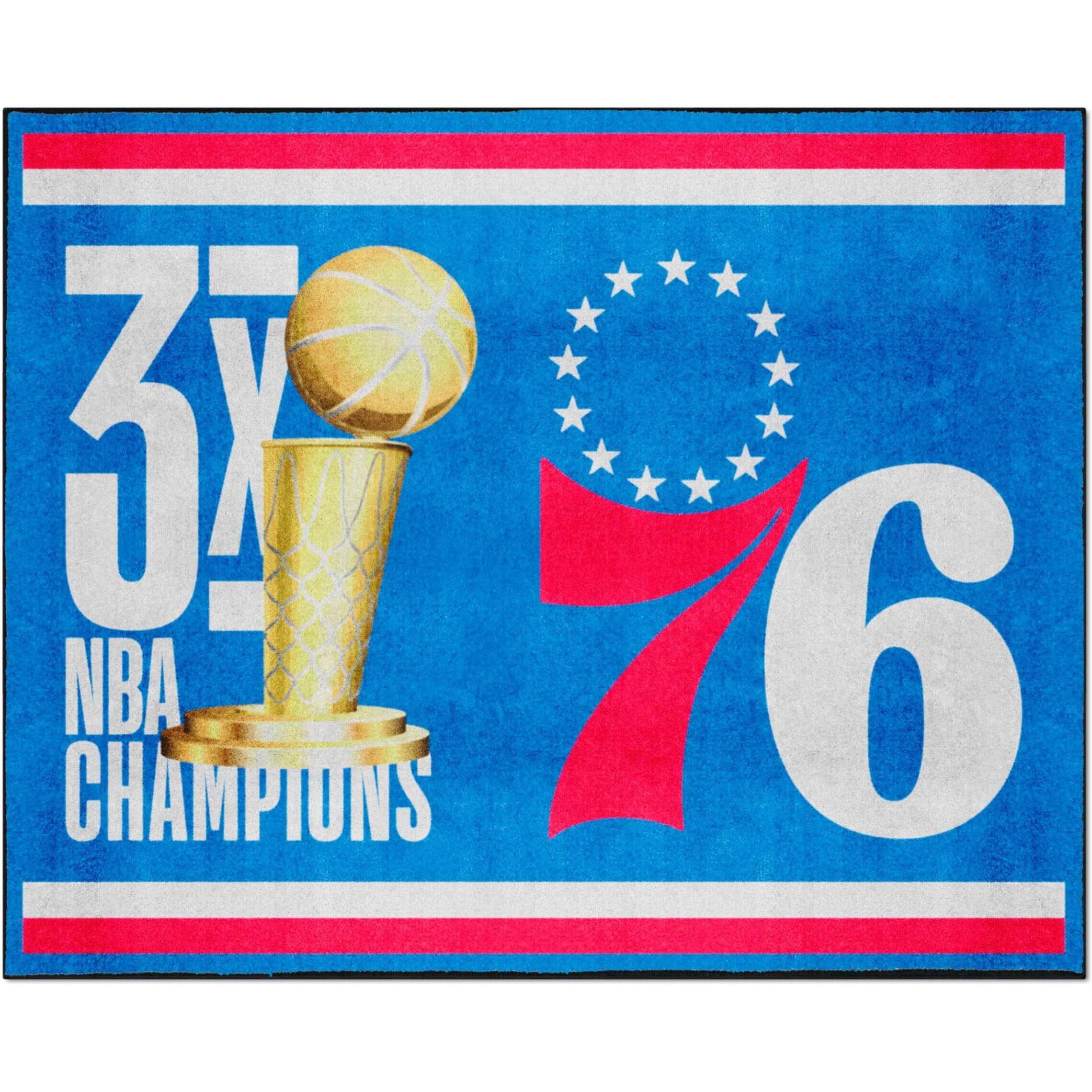 FANMATS 35124 Philadelphia 76ers 8ft. x 10 ft. Plush Area Rug