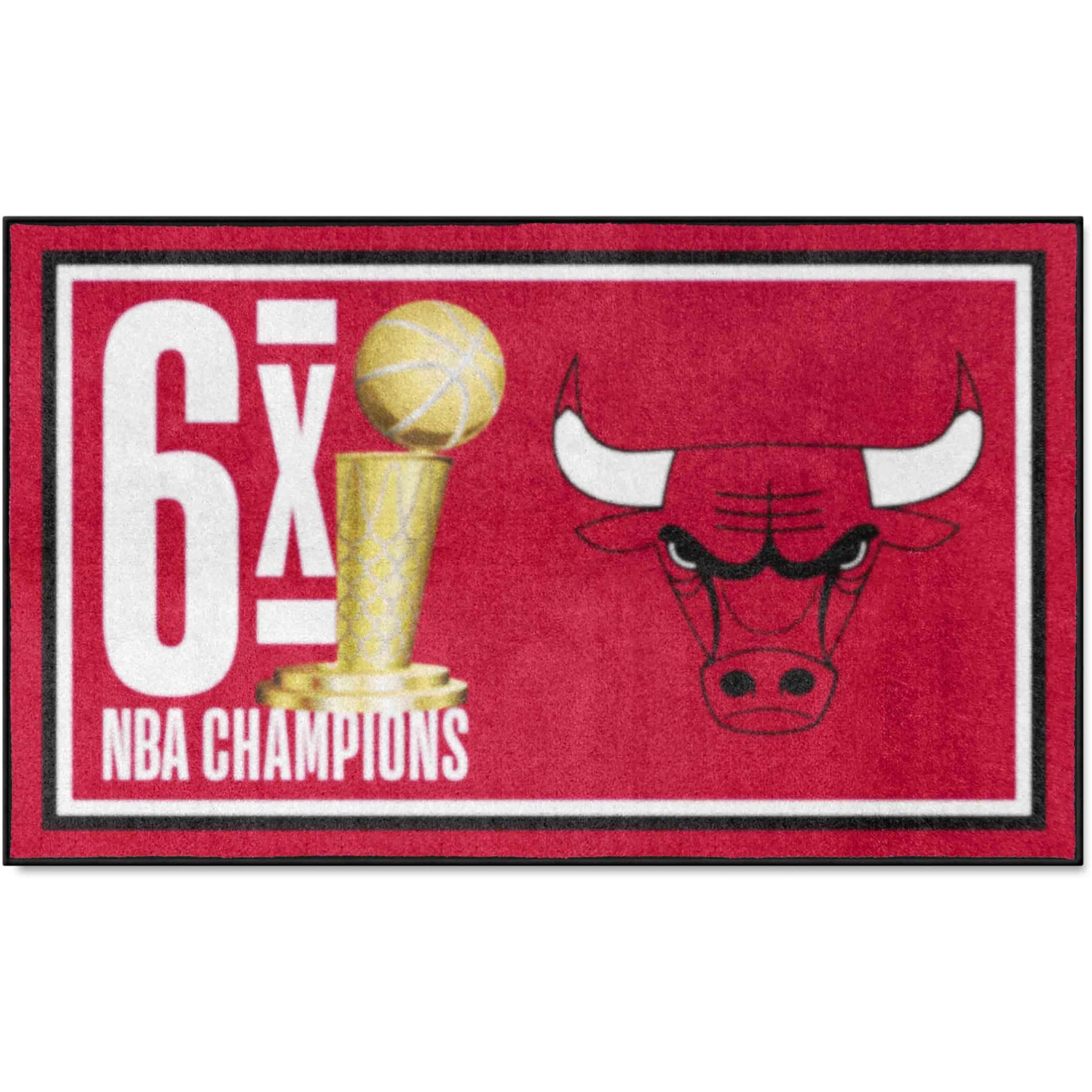 FANMATS 35081 Chicago Bulls 3ft. x 5ft. Plush Area Rug
