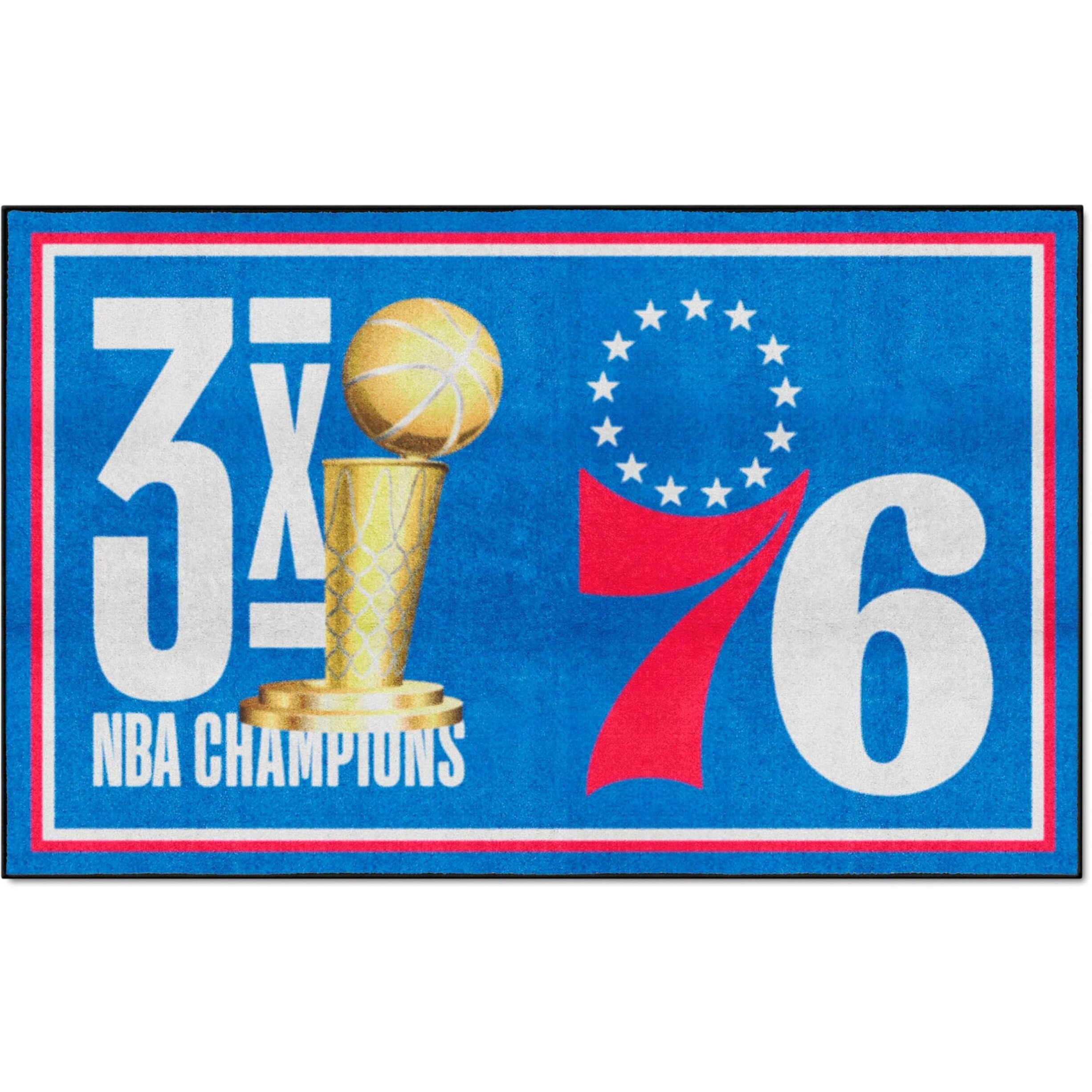 FANMATS 35123 Philadelphia 76ers 5ft. x 8 ft. Plush Area Rug