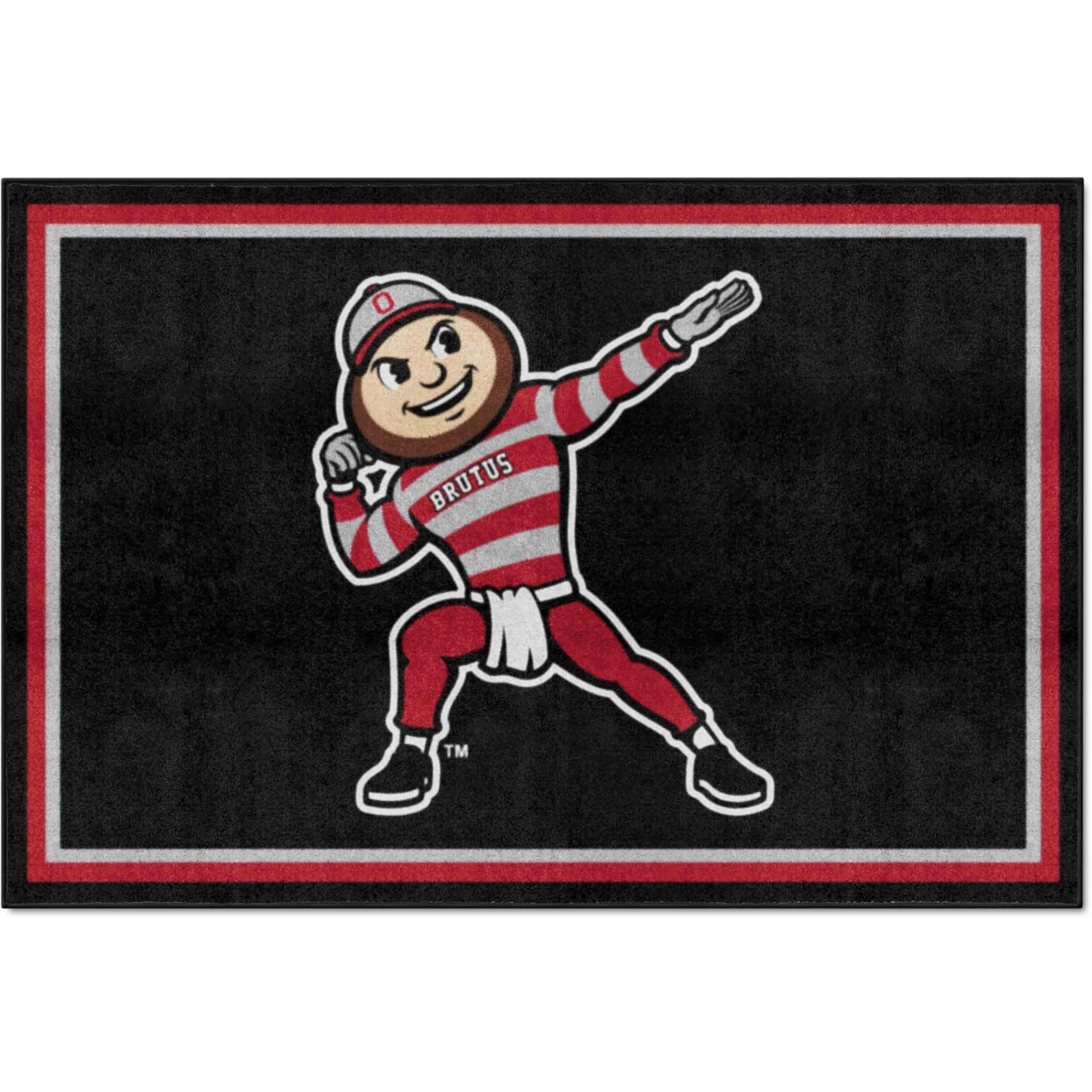 FANMATS 36442 Ohio State Buckeyes 5ft. x 8 ft. Plush Area Rug