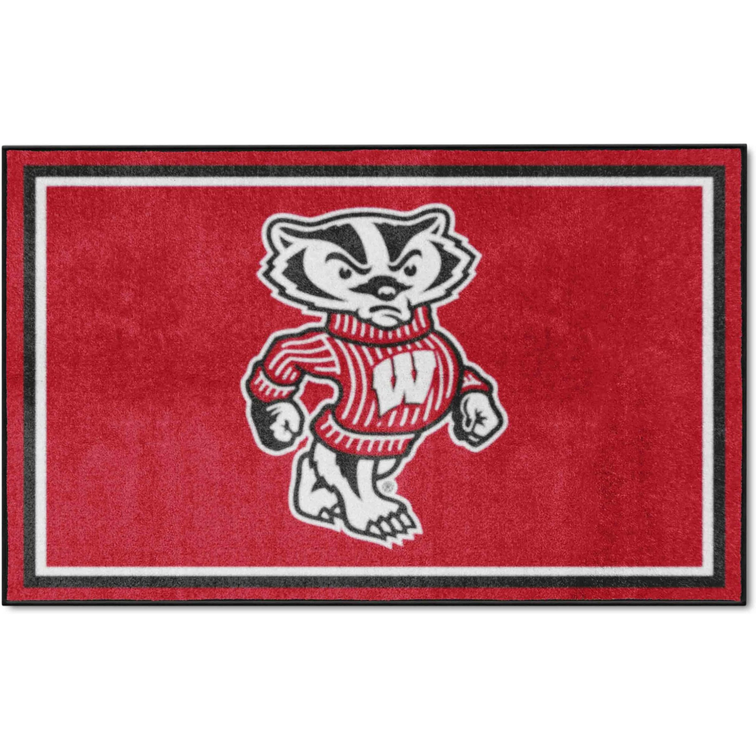 FANMATS 36721 Wisconsin Badgers 4ft. x 6ft. Plush Area Rug