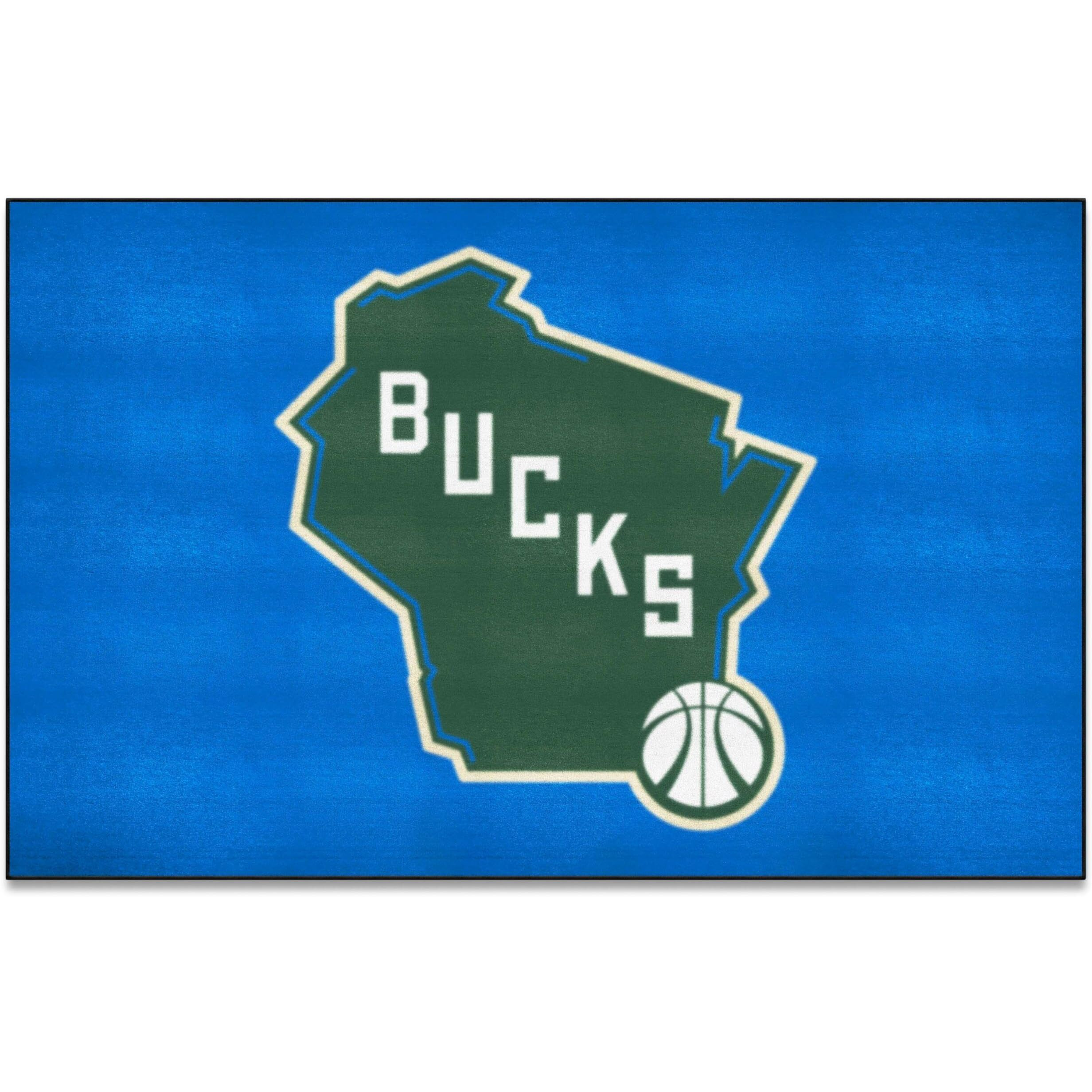FANMATS 37008 Milwaukee Bucks 3ft. x 5ft. Plush Area Rug