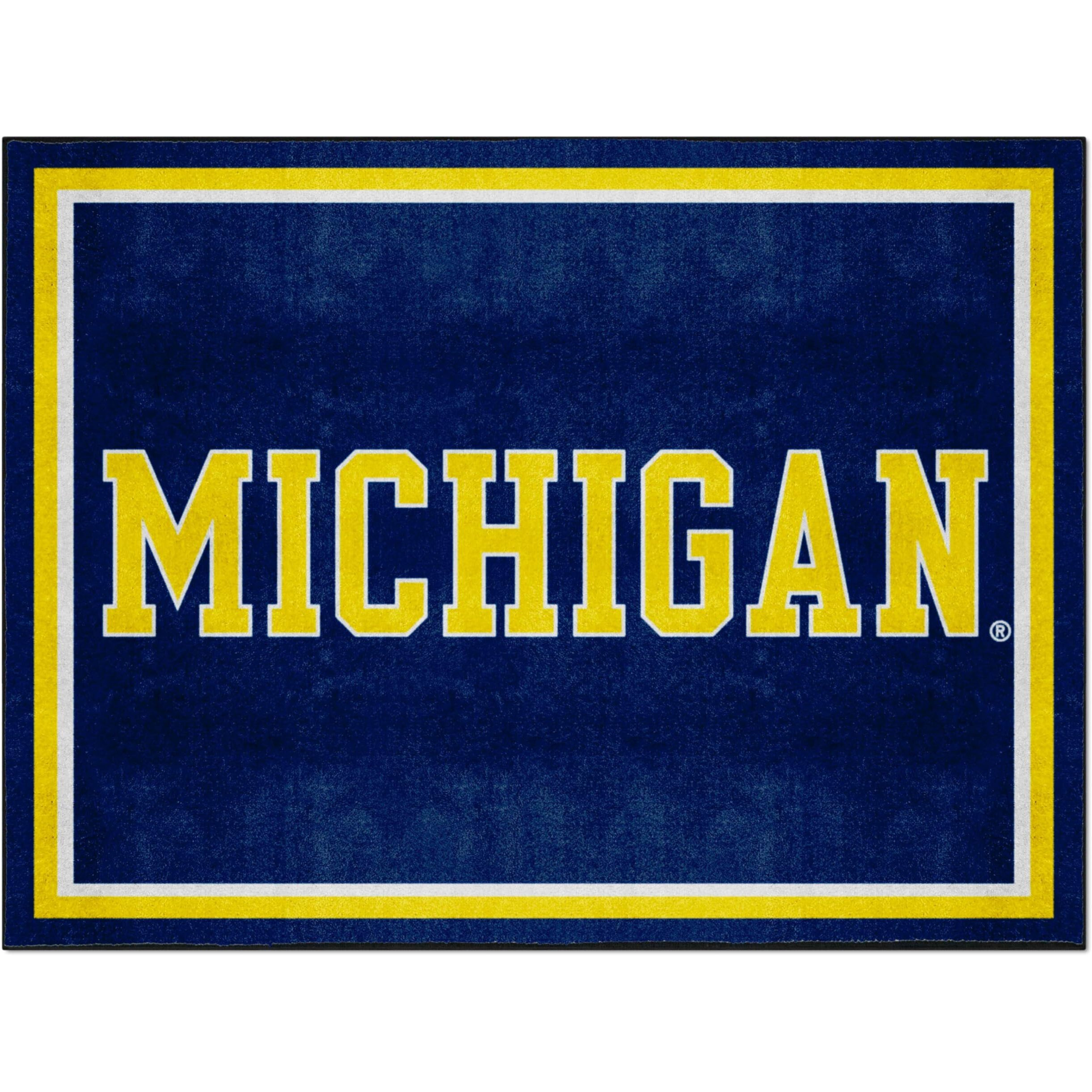 FANMATS 36687 Michigan Wolverines 8ft. x 10 ft. Plush Area Rug