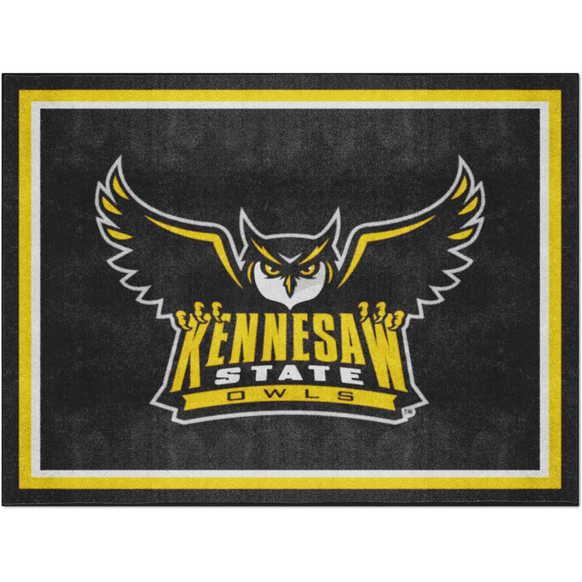 FANMATS 37712 Kennesaw State Owls 8ft. x 10 ft. Plush Area Rug