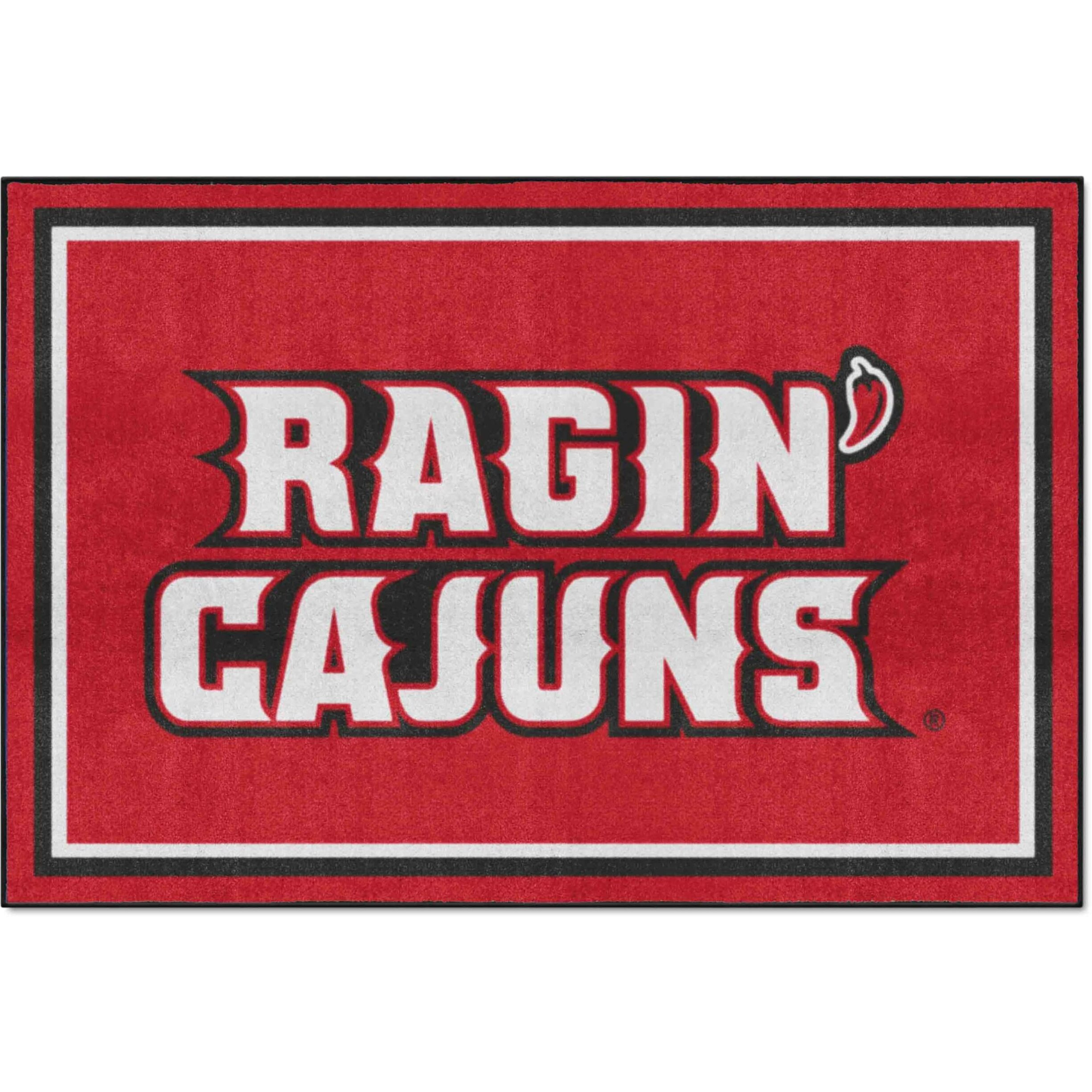 FANMATS 37784 Louisiana-Lafayette Ragin' Cajuns 5ft. x 8 ft. Plush Area Rug