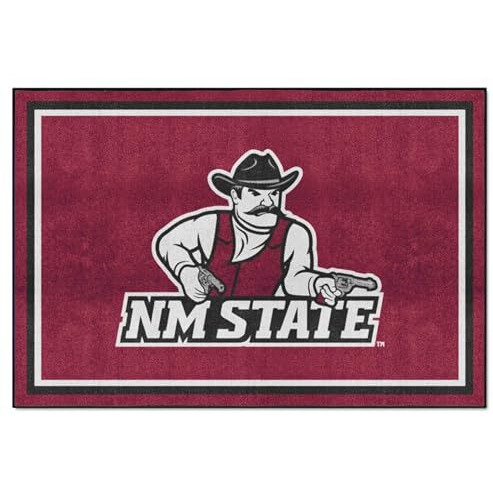 FANMATS 37739 New Mexico State Lobos 5ft. x 8 ft. Plush Area Rug