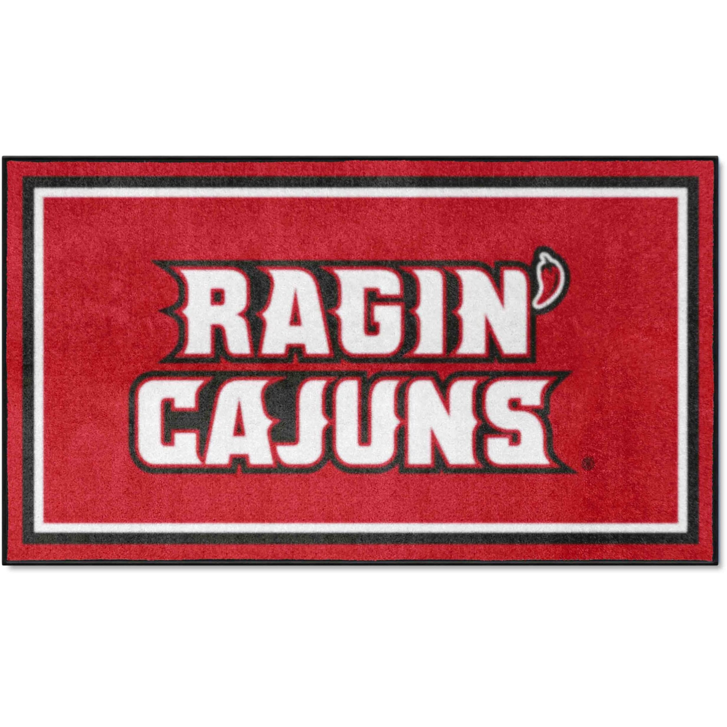 FANMATS 37782 Louisiana-Lafayette Ragin' Cajuns 3ft. x 5ft. Plush Area Rug