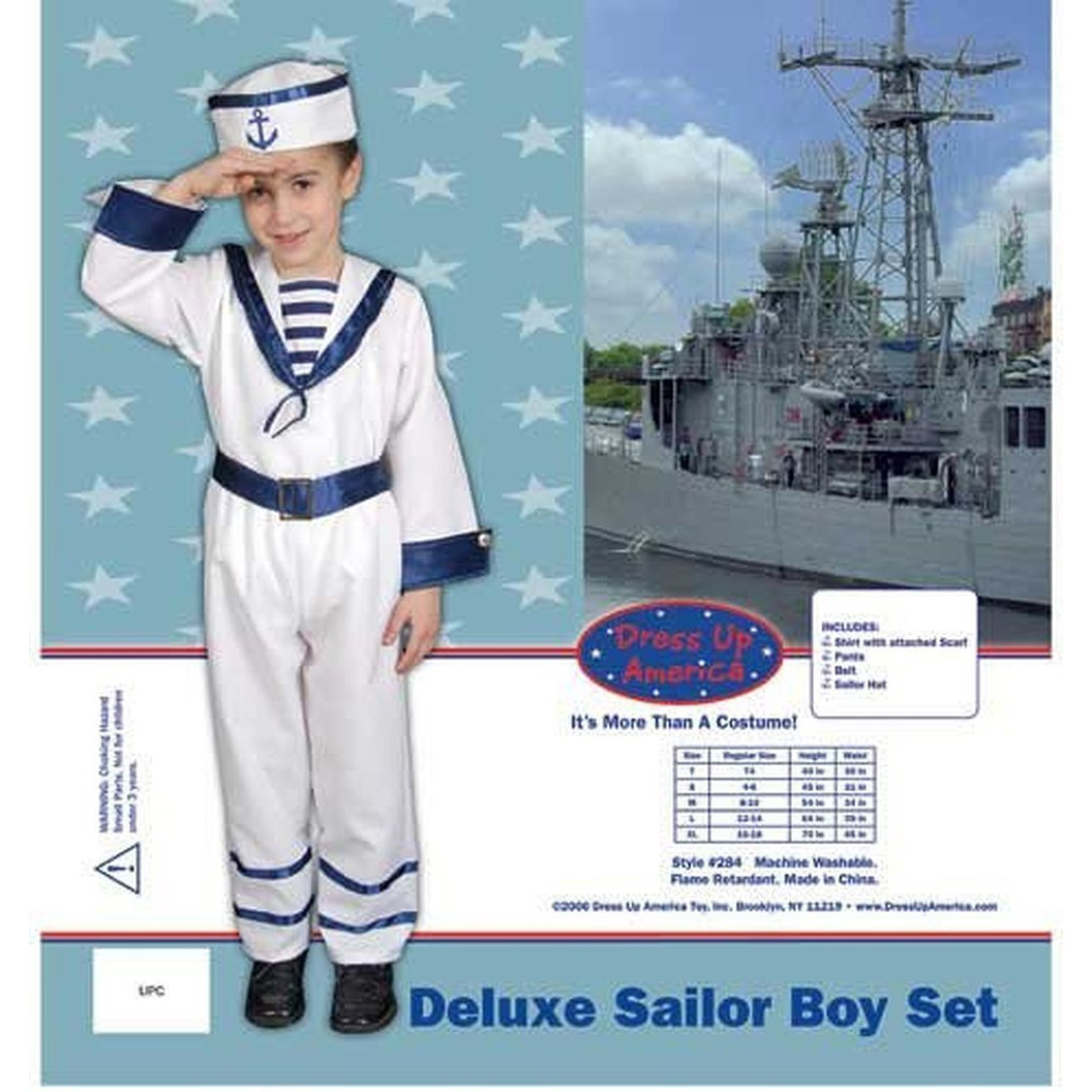 Deluxe Sailor Boy Children's Costume Set Size Extra Large