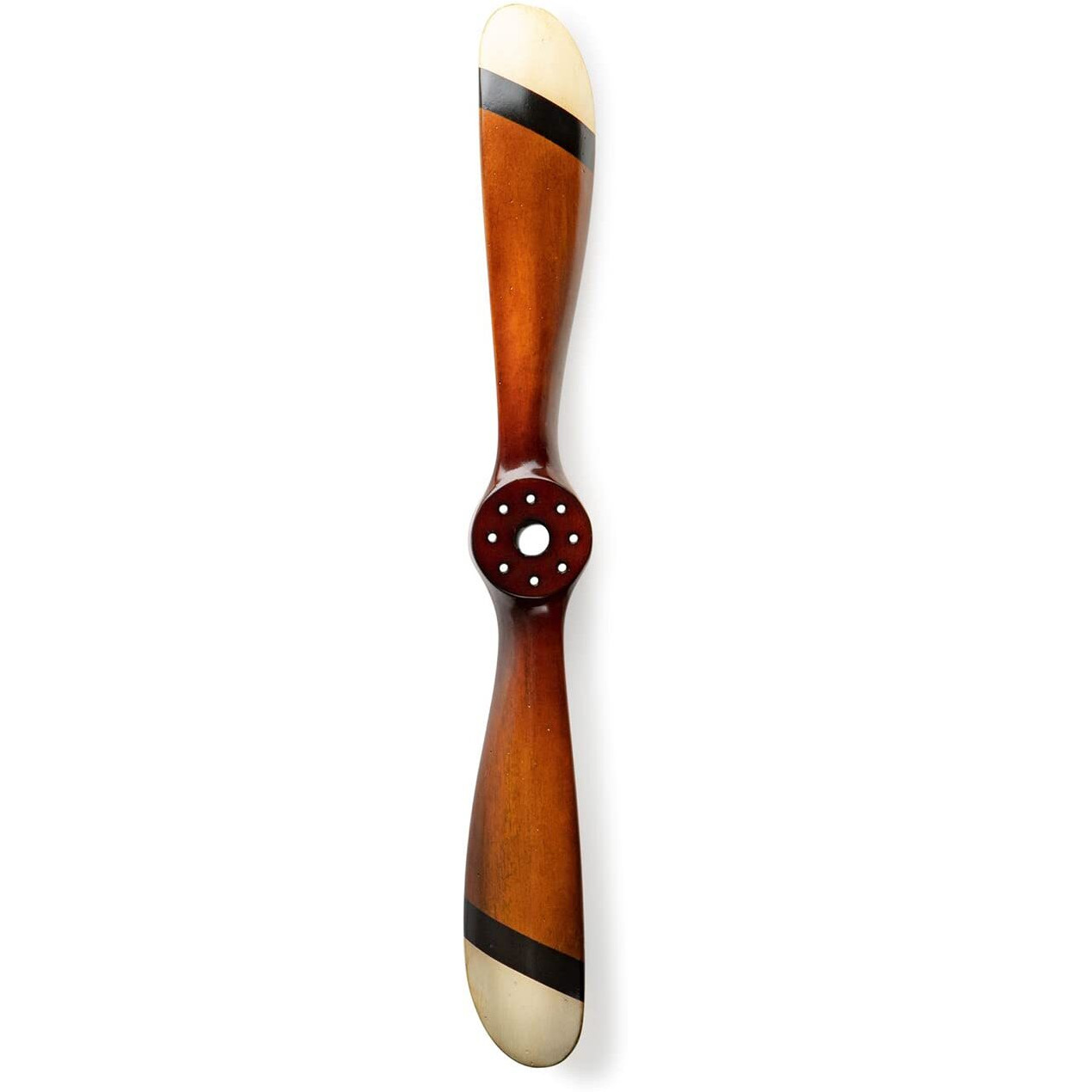 Authentic Models, Small Propeller, Vintage Wood Propeller, Black/Ivory with Honey Distressed Finish, Small