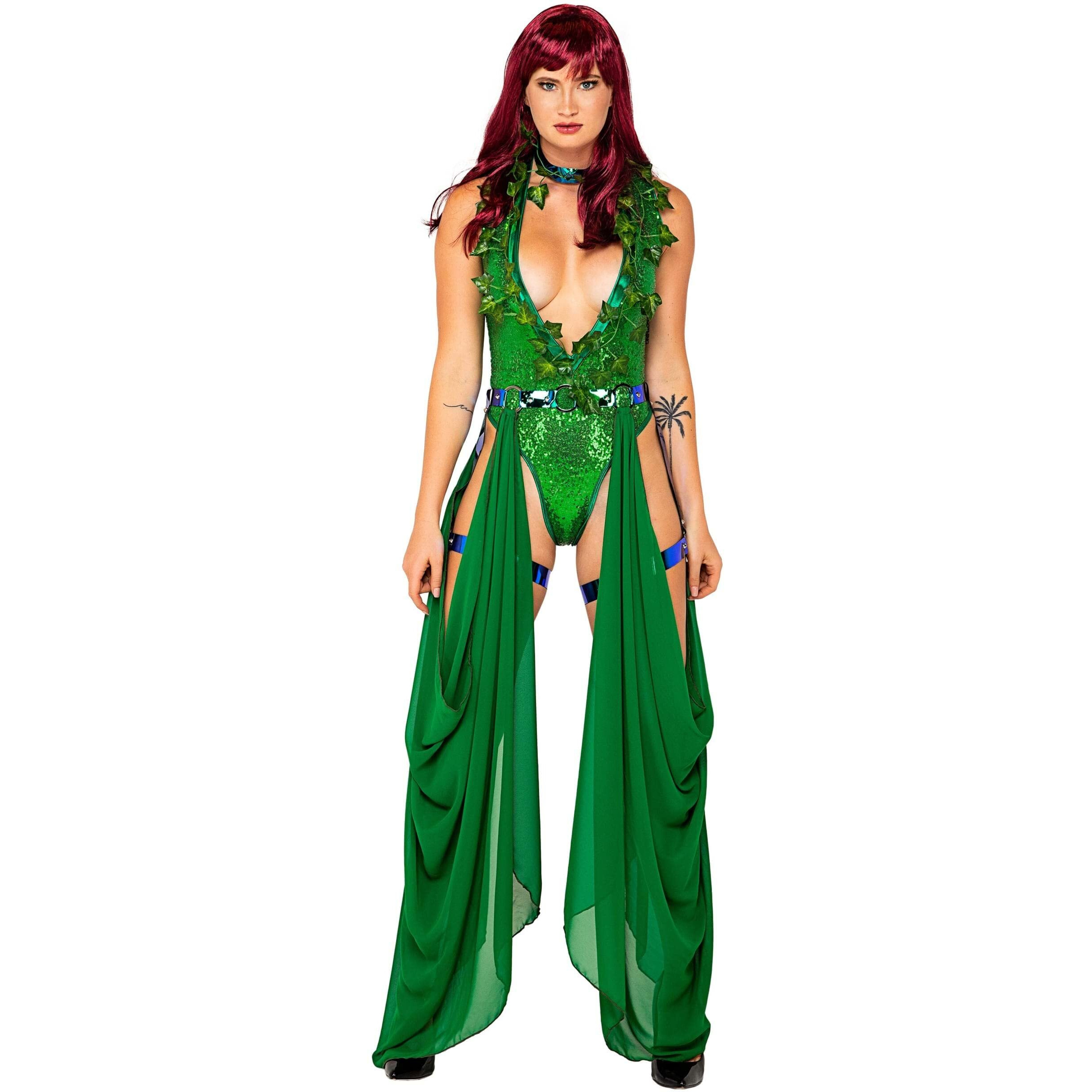 Roma Costume Women's 3pc Poisonous Kiss Costume, Green, Small