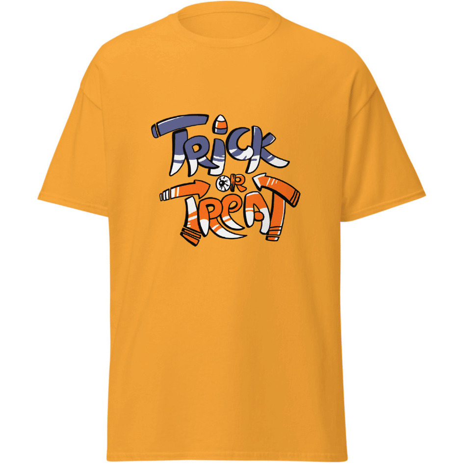 Trick Or Treat Halloween Classic T-Shirt Yellow Size Medium(D0102Hgd44W)
