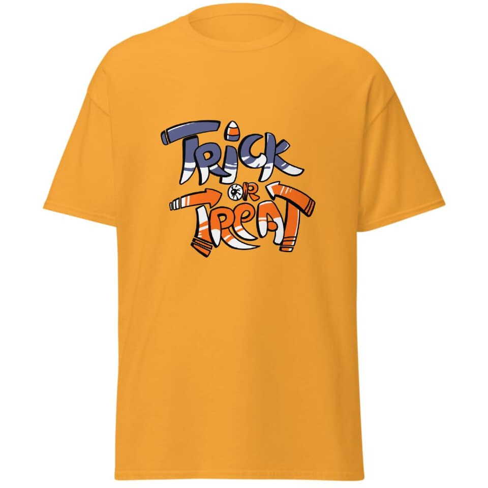 Trick Or Treat Halloween Classic T-Shirt Yellow Size Medium(D0102Hgd44W)