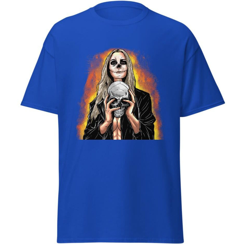 Halloween Evil Witch Halloween Zombie T-Shirt Design Blue  Size Medium(D0102Hgd4Qy)