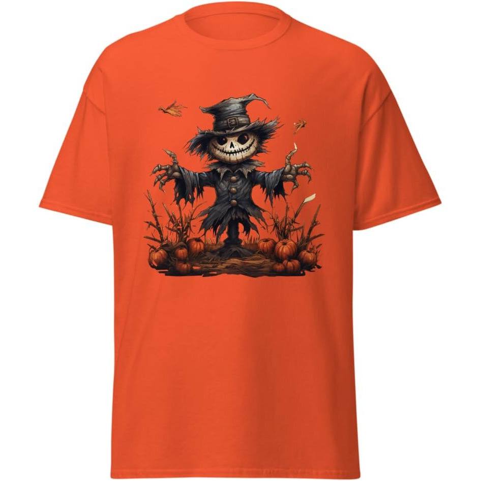 Halloween Scarecrow Fashion Orange T-Shirt Merchyprint  Size Medium(D0102Hgdk1W)