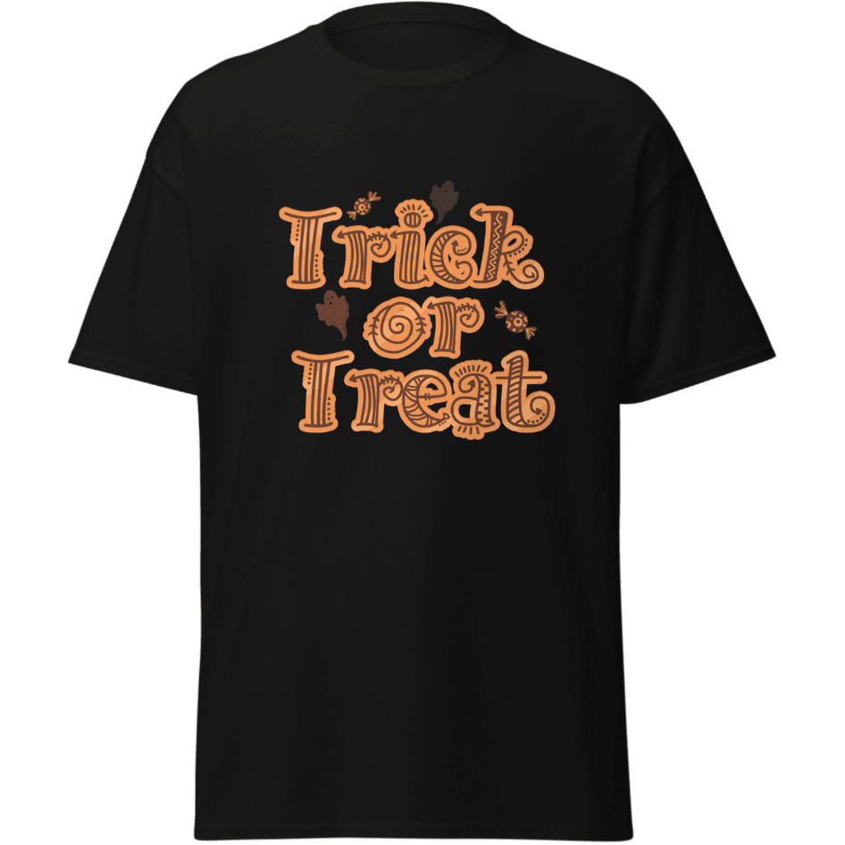 Halloween Trick Or Treat Ghost Merchyprint Design Black  Size Medium(D0102Hgdn3U)