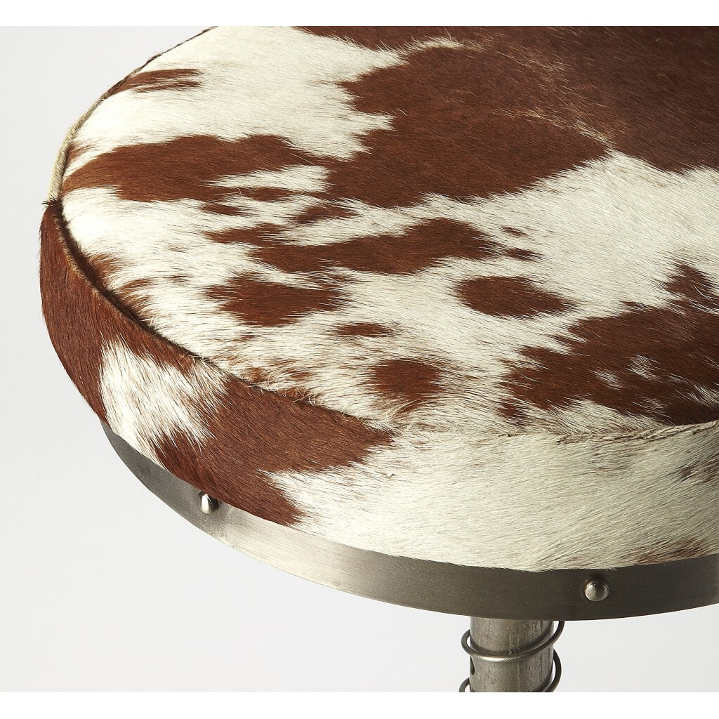 Hair On Hide Iron Bar Stool