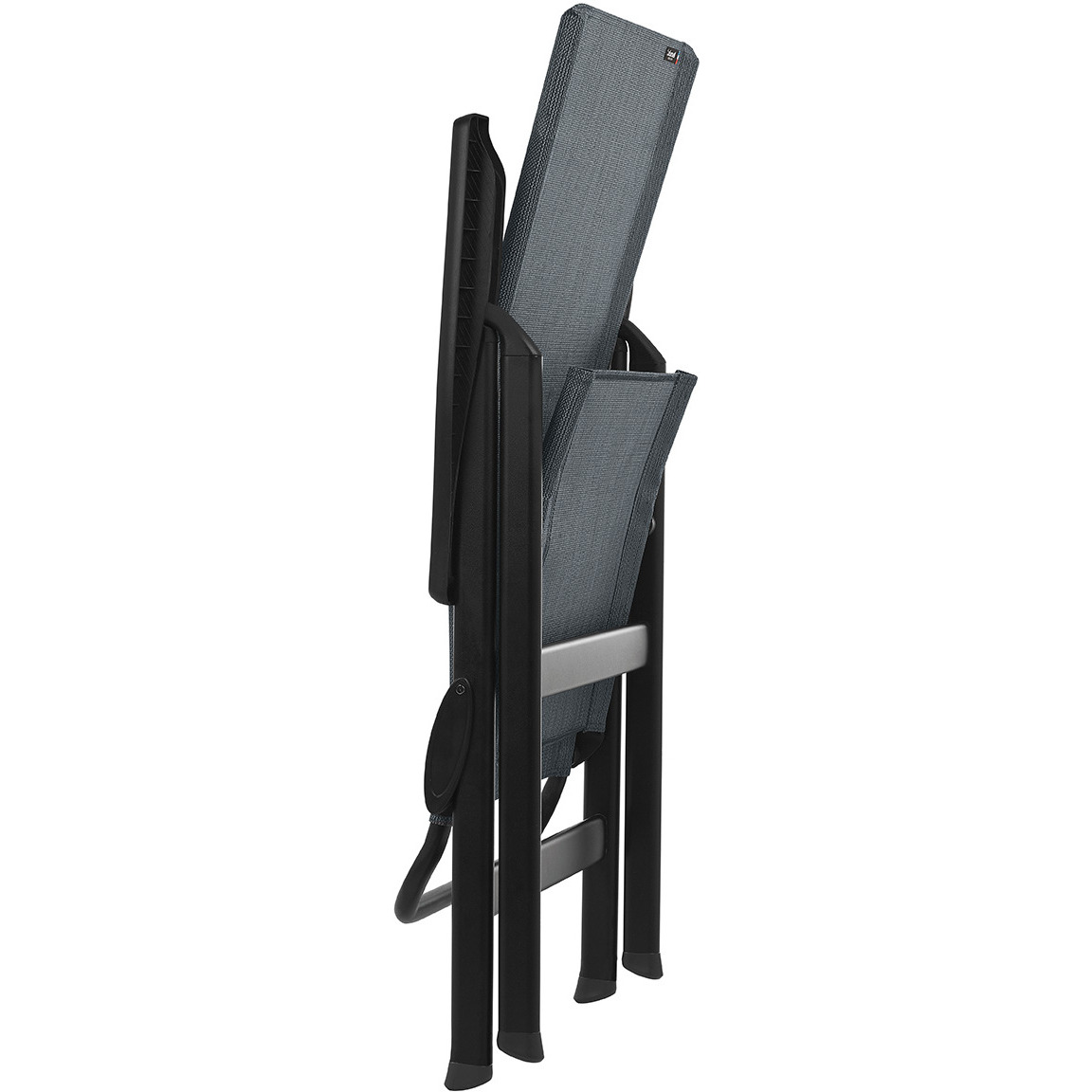 High-Back Chair - Black Steel Frame - Obsidian Duo Fabric