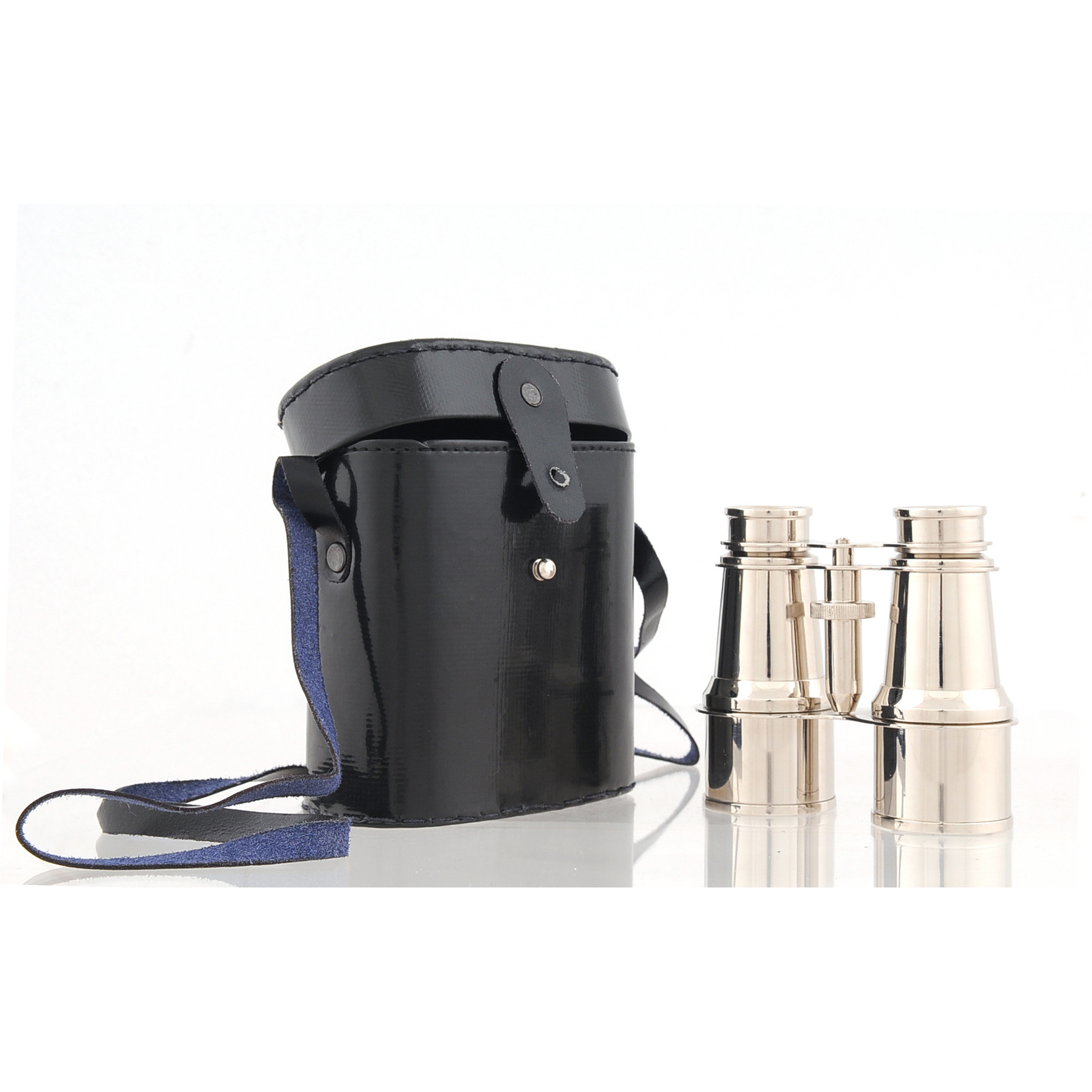 5.5"" X 3"" X 5"" Brass Binocular With Leather Case