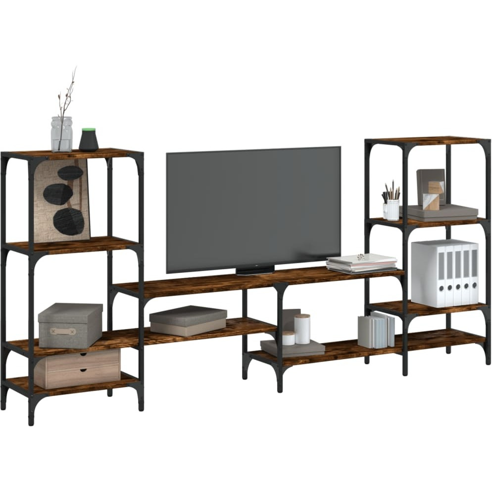 Vidaxl Tv Stand Smoked Oak 81.3X11.2X37.4 Engineered Wood