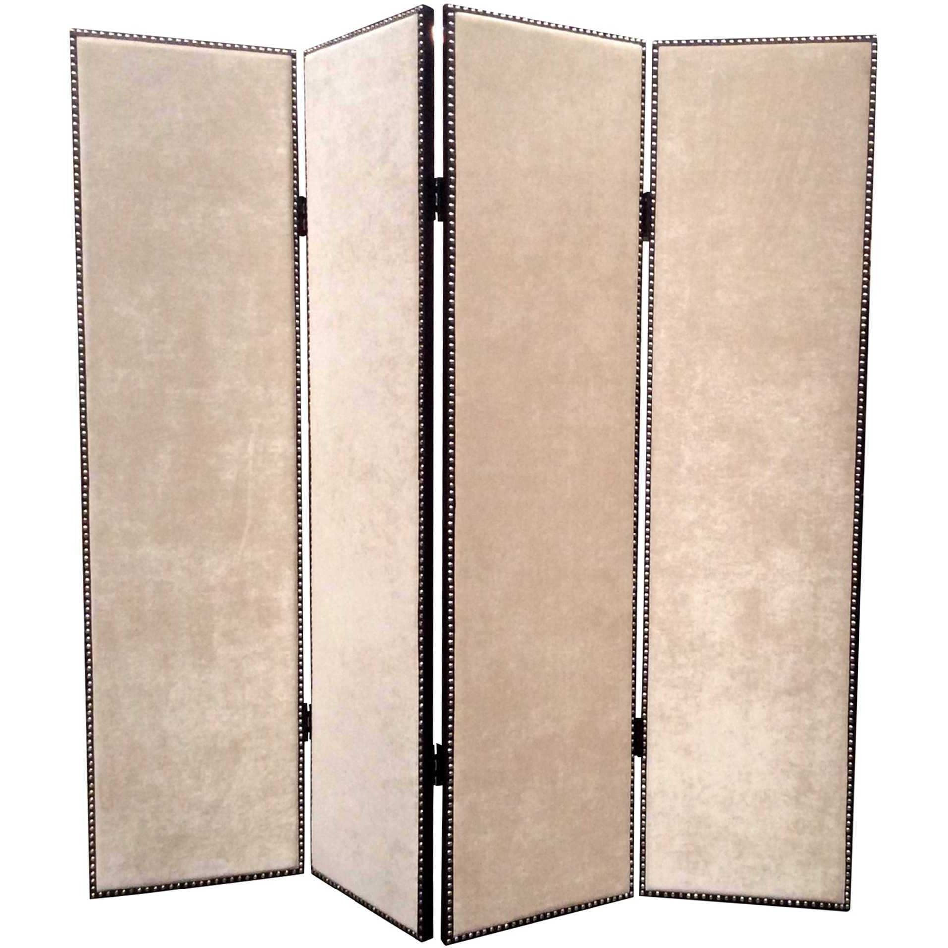 1 X 84 X 84 Beige Wood & Fabric Chateau  Screen
