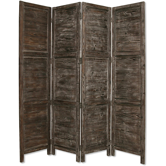 1"" X 76"" X 84"" Black Wood Screen