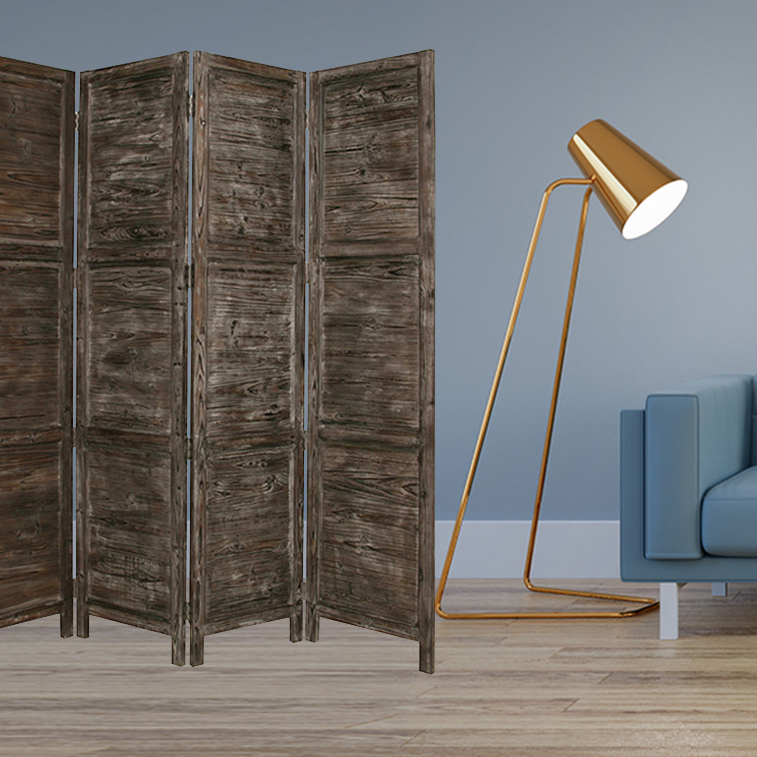 1"" X 76"" X 84"" Black Wood Screen