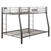 Black Metal Finish Twin Over Full Bunk With Side Ladders