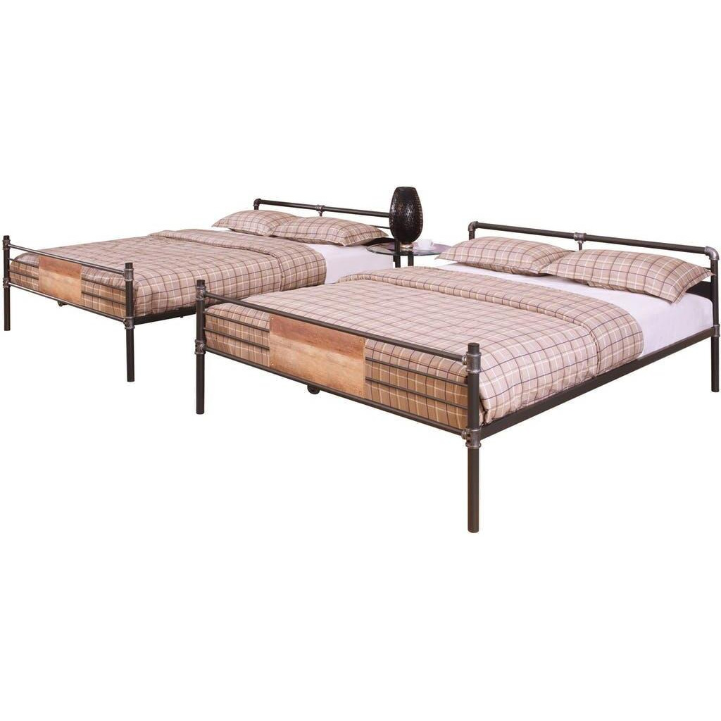 83"" X 65"" X 68"" Sandy Black  Dark Bronze Handbrushed Queen Over Queen Bunk Bed
