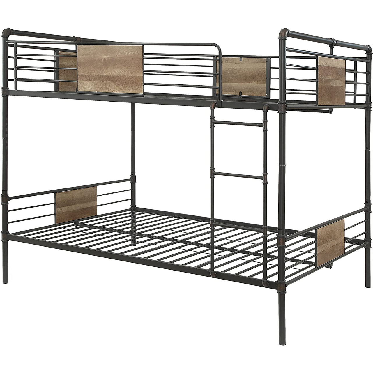 83"" X 65"" X 68"" Sandy Black  Dark Bronze Handbrushed Queen Over Queen Bunk Bed