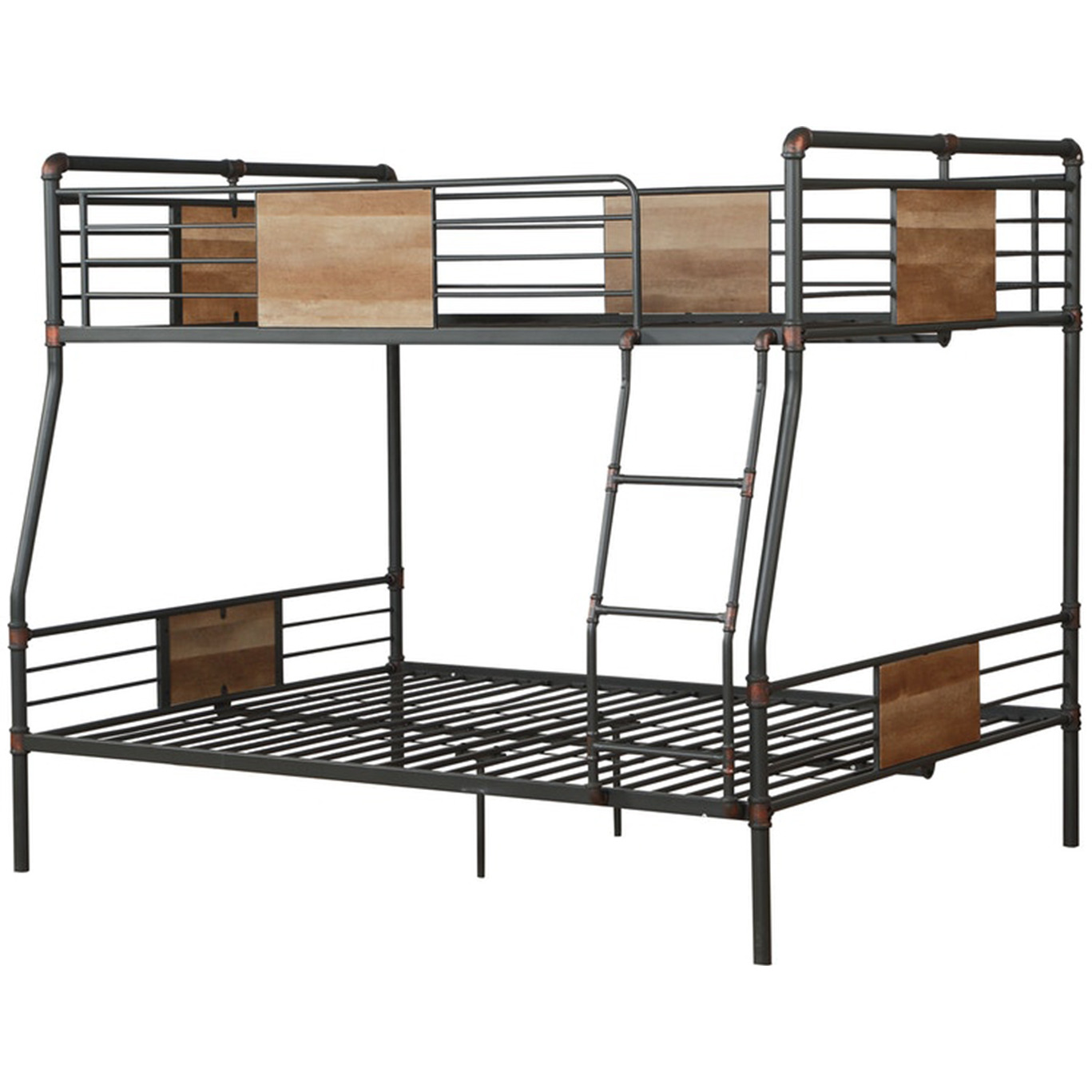 83"" X 65"" X 68"" Sandy Black  Dark Bronze Handbrushed Full Xl Over Queen Bunk Bed