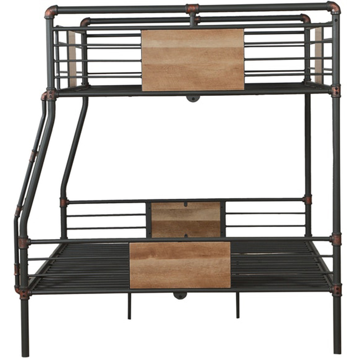 83"" X 65"" X 68"" Sandy Black  Dark Bronze Handbrushed Full Xl Over Queen Bunk Bed