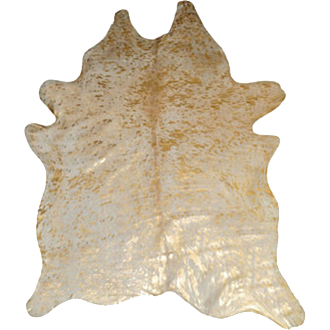 6' X 7'  Natural And Gold Genuine Cowhide Area Rug