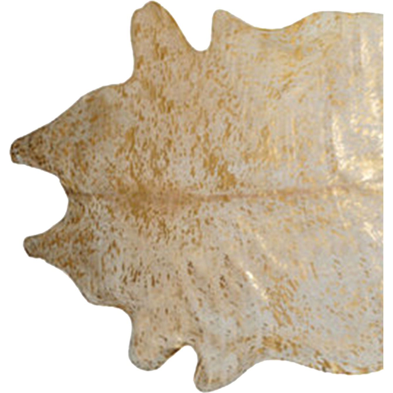 6' X 7'  Natural And Gold Genuine Cowhide Area Rug