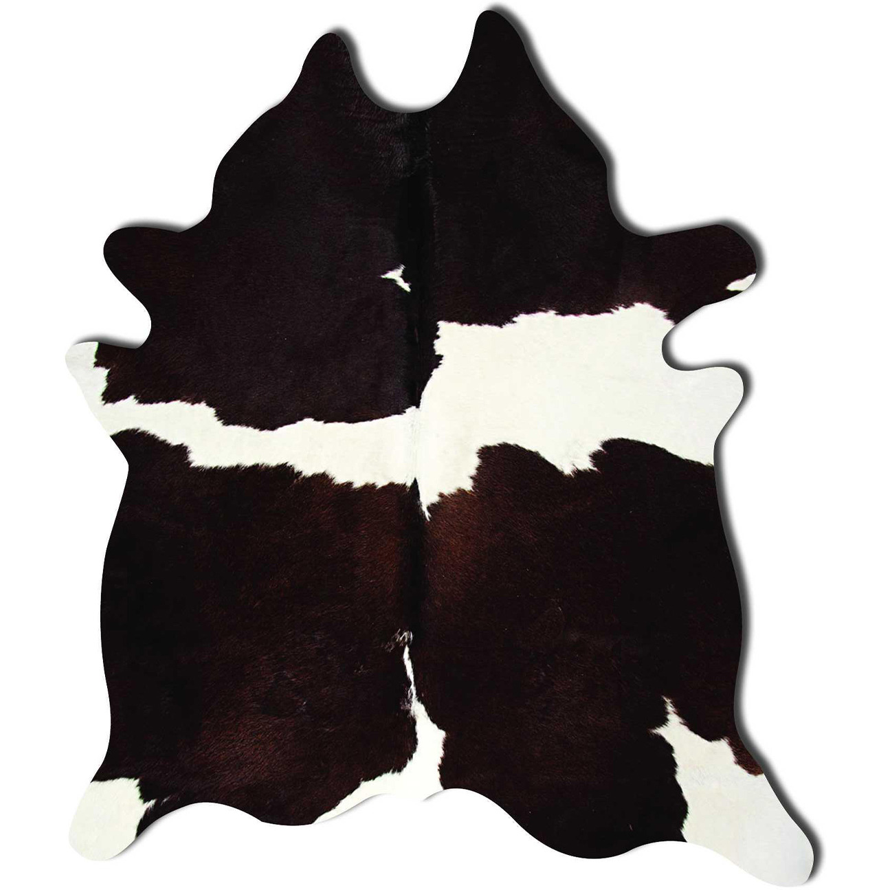 72"" X 84"" Chocolate And White Cowhide - Rug