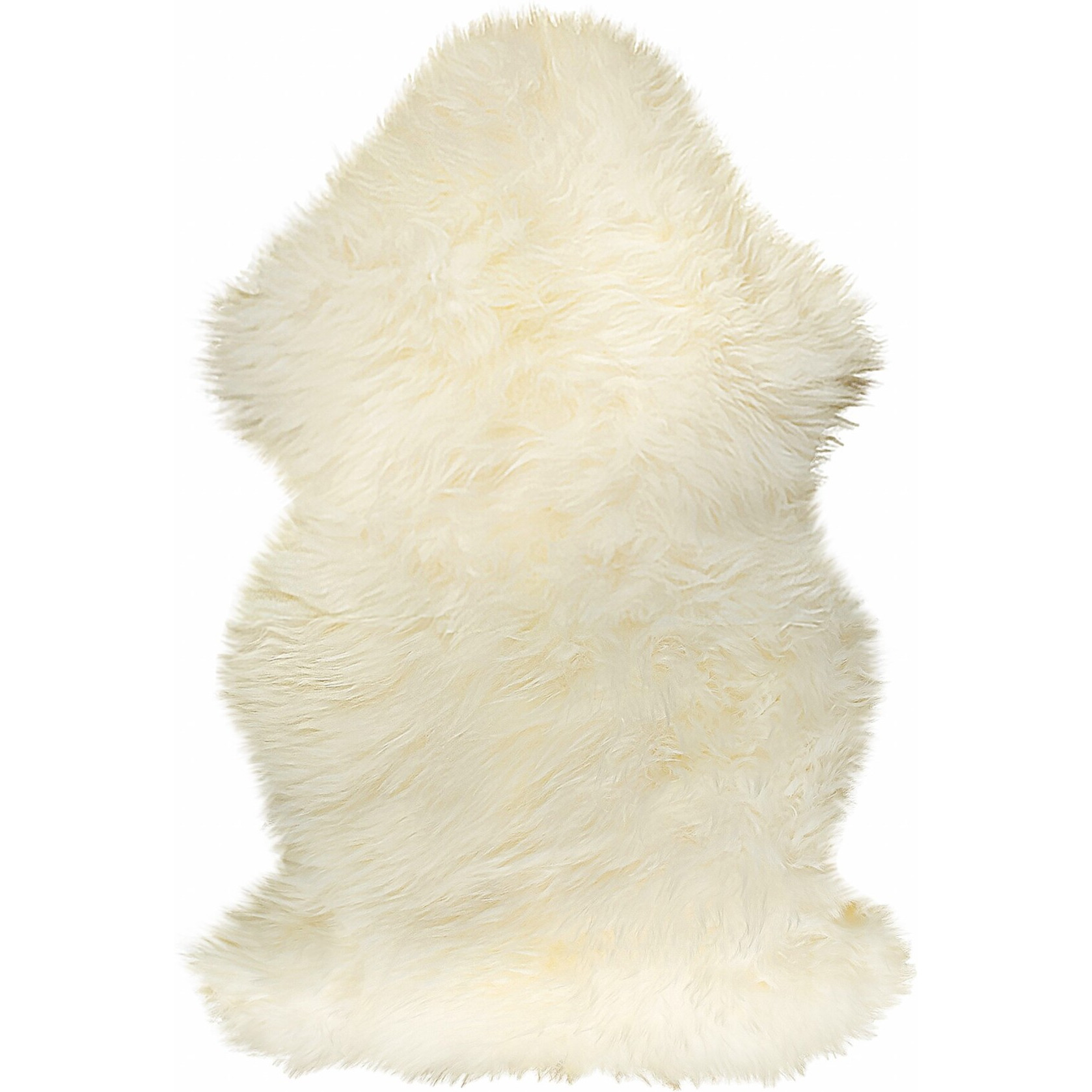 2' X 3'  White Natural New Zealand Sheepskin Wool Area Rug