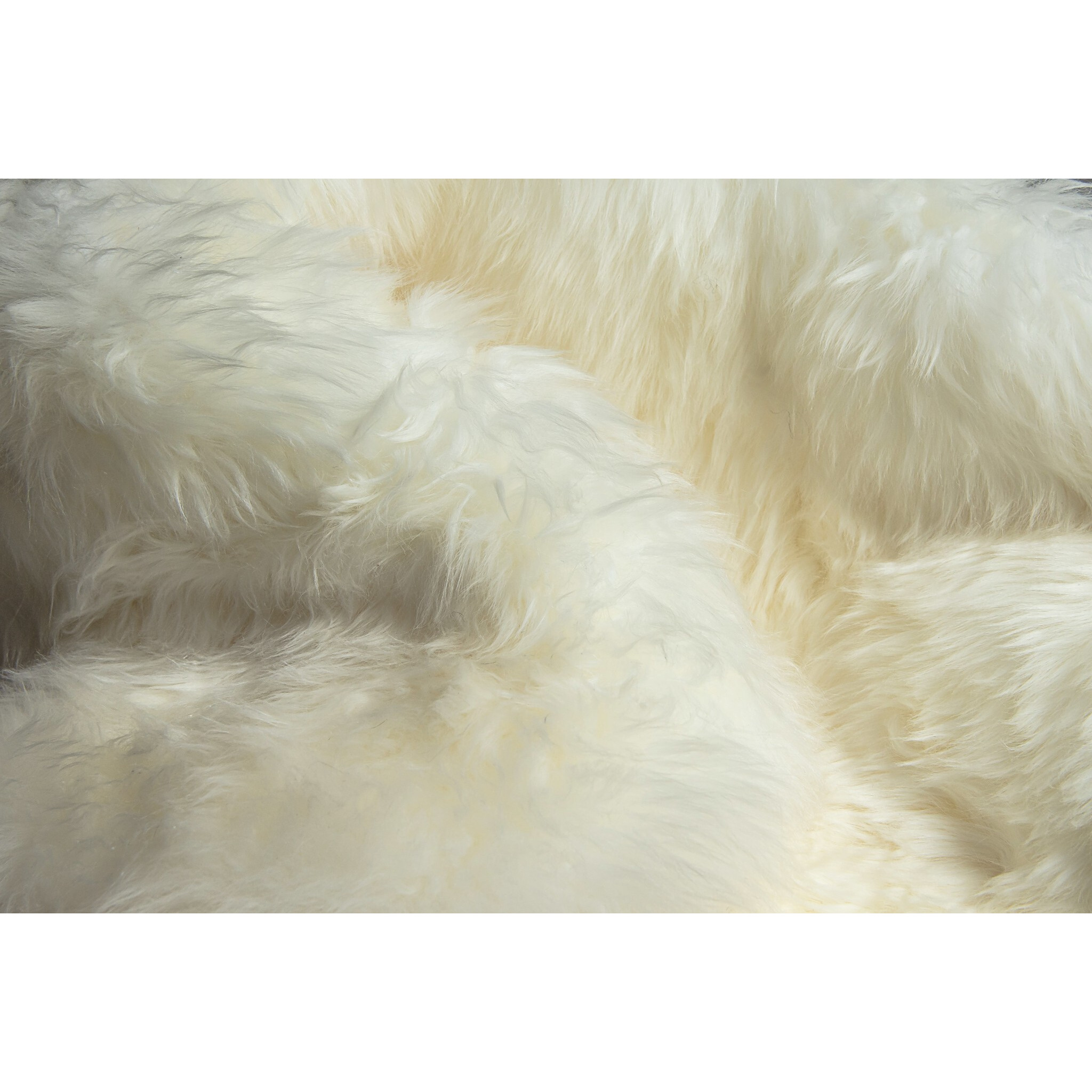 2' X 3'  White Natural New Zealand Sheepskin Wool Area Rug