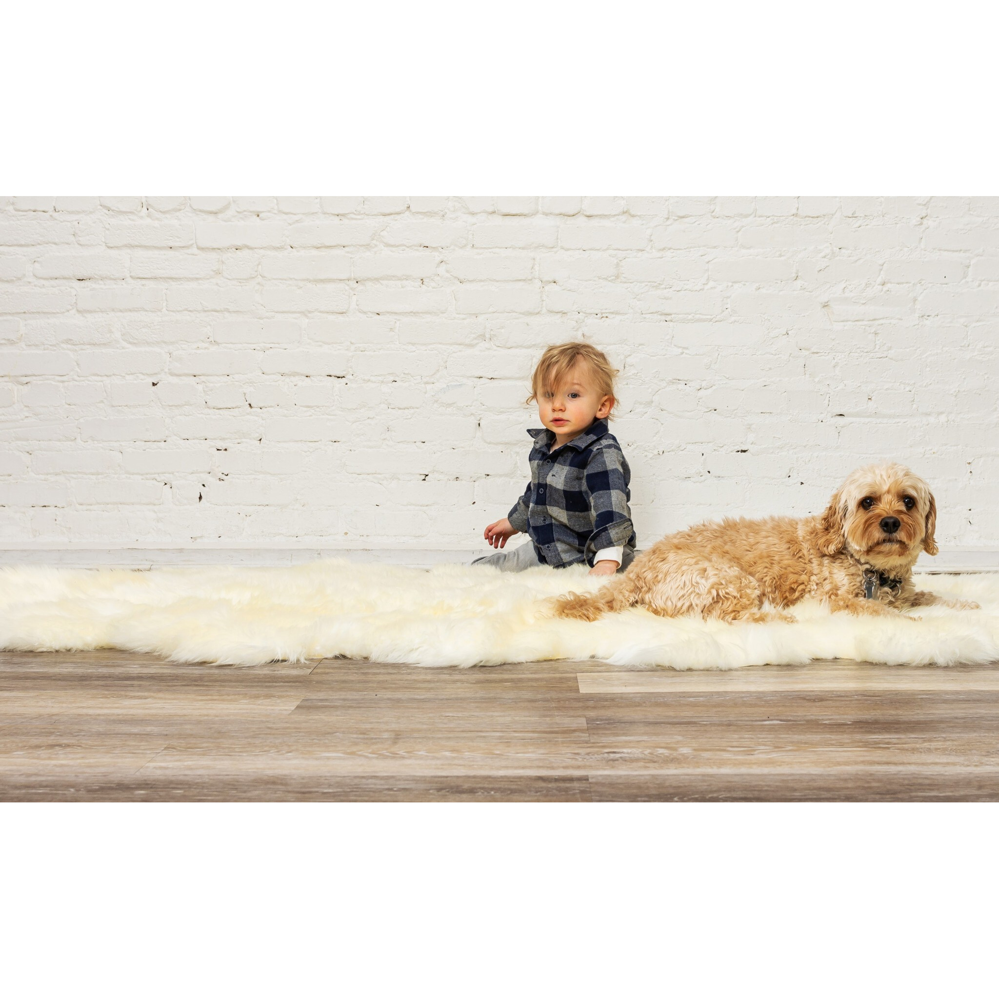 72"" X 72"" Natural Sheepskin Wool Area Rug
