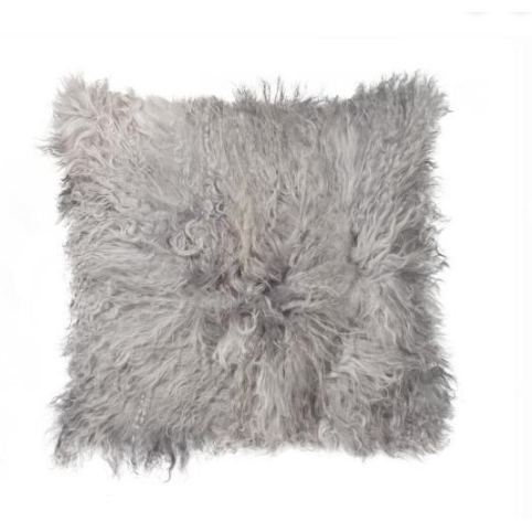 18"" X 18"" X 5"" Gray Sheepskin  Pillow
