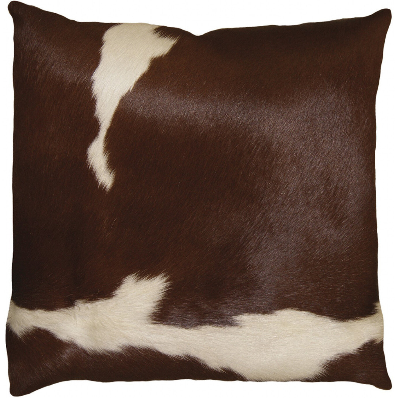 18"" X 18"" X 5"" Brown And White Cowhide  Pillow