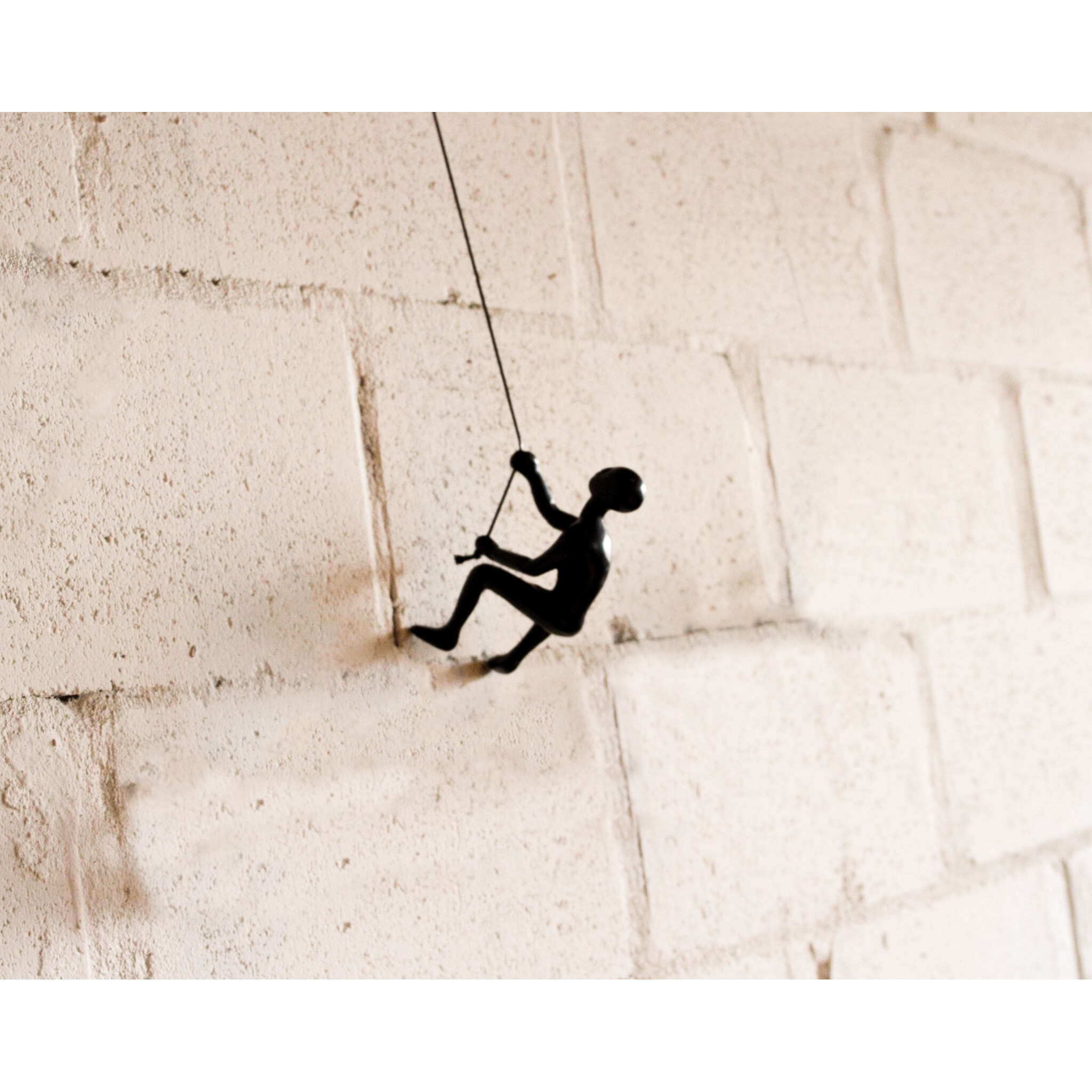 3.5"" X 3.5"" X 5.5"" Black Climbing Man - Wall Art
