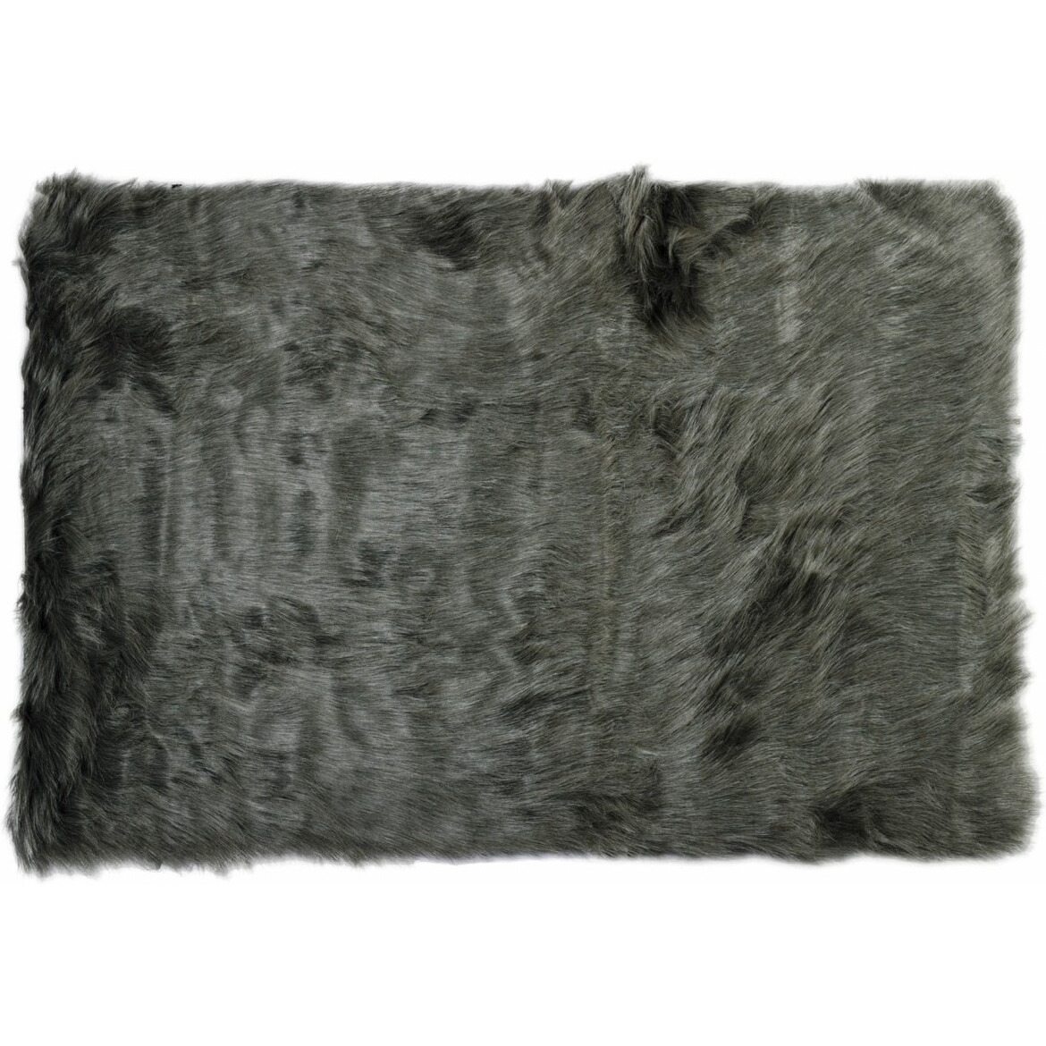 2' X 3' Grey Faux Fur Animal Print Area Rug