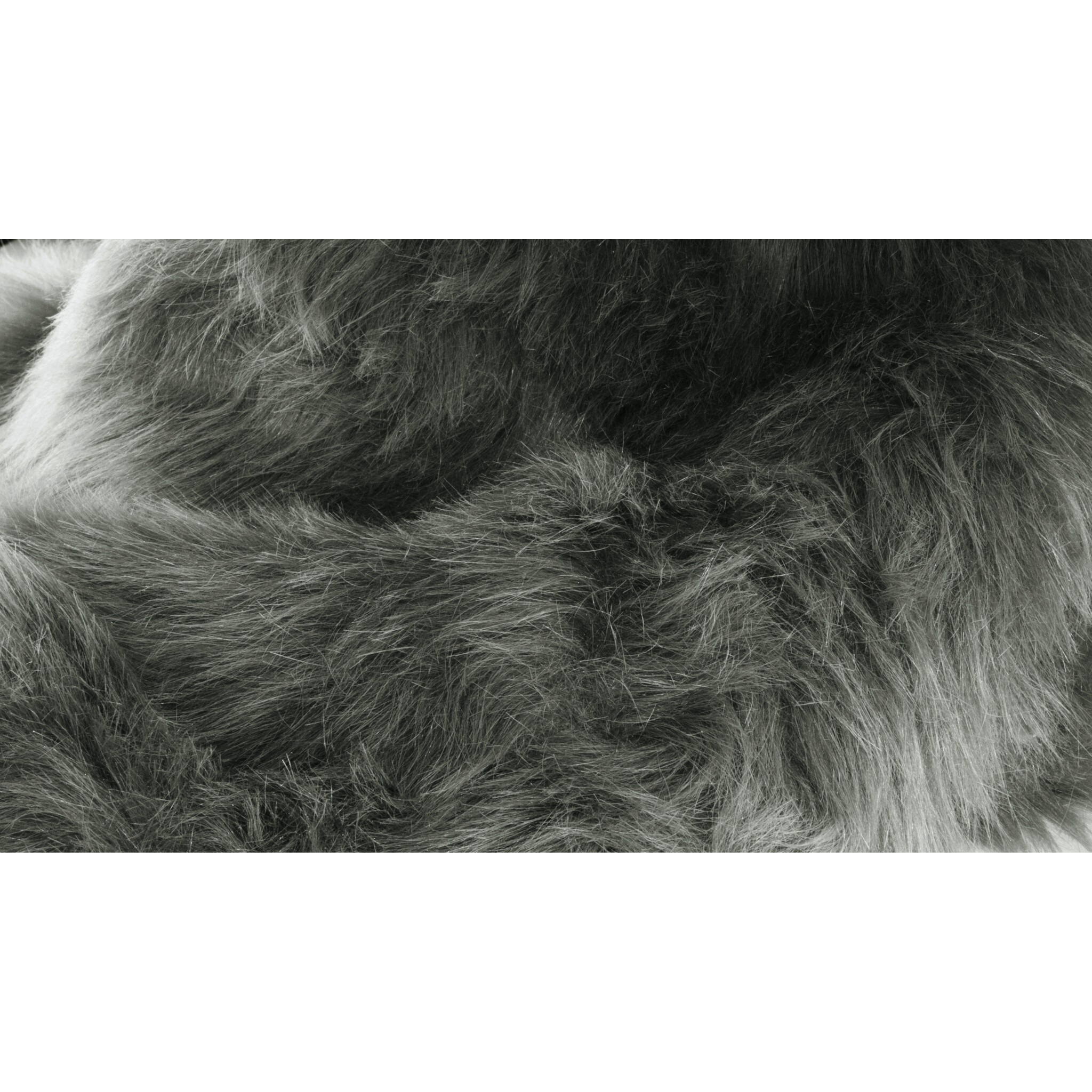2' X 3' Grey Faux Fur Animal Print Area Rug