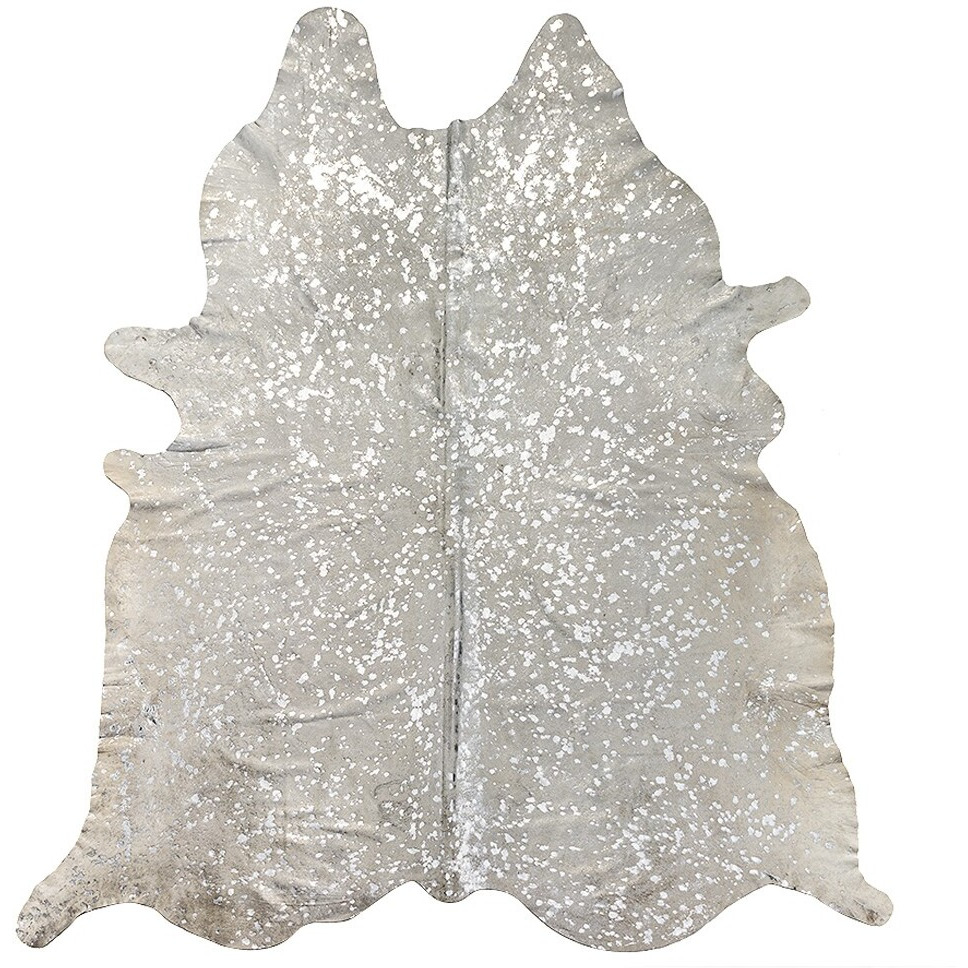 72"" X 84"" Gray And Silver Cowhide - Area Rug
