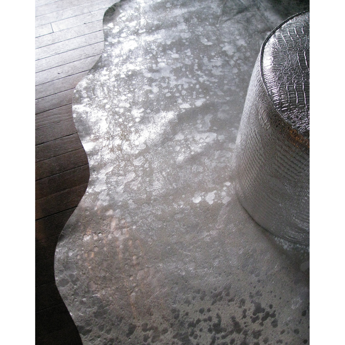 72"" X 84"" Gray And Silver Cowhide - Area Rug